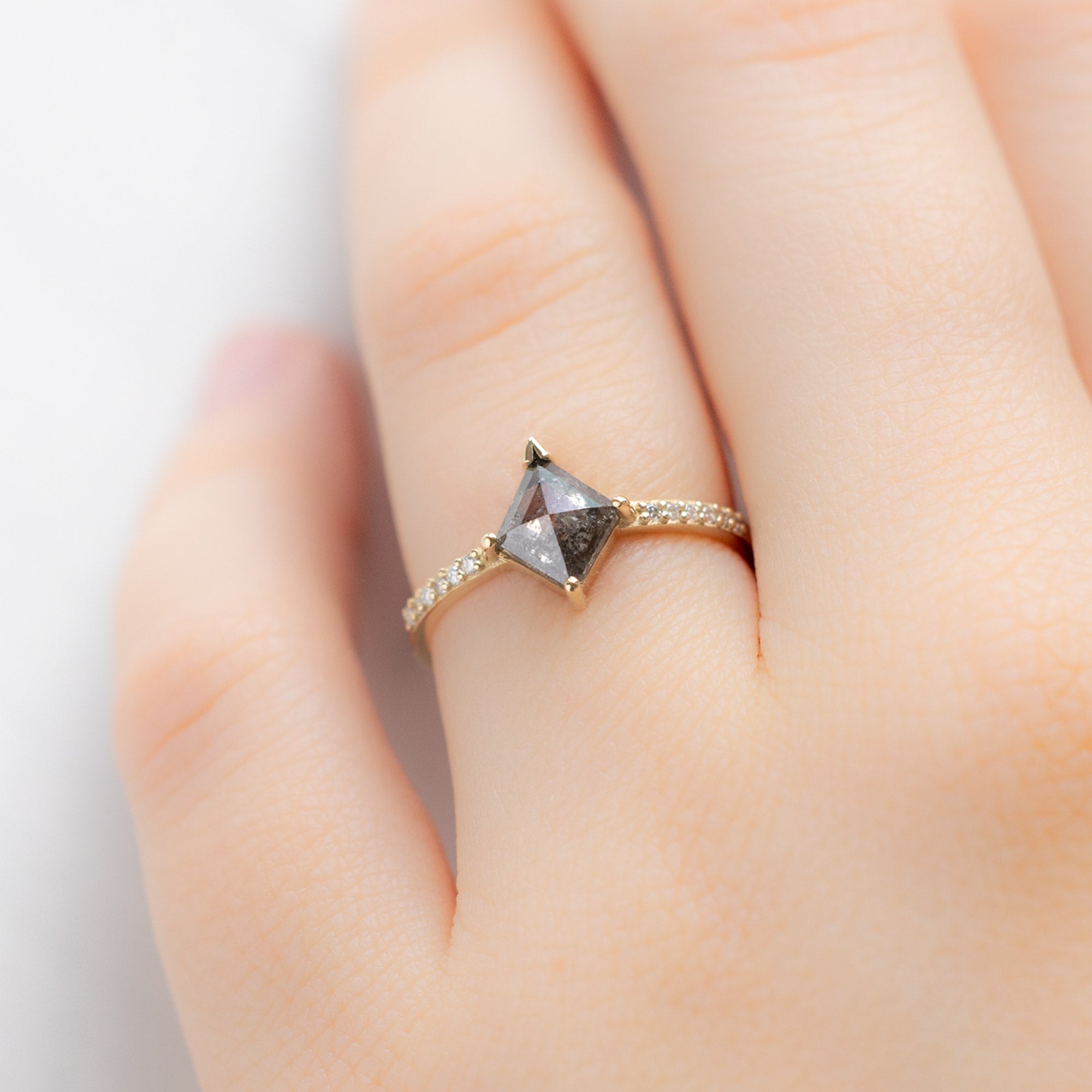 Alexis Russell  Engagement Rings The Willow Ring | Build Your Own Kite Salt and Pepper Diamond Engagement Ring