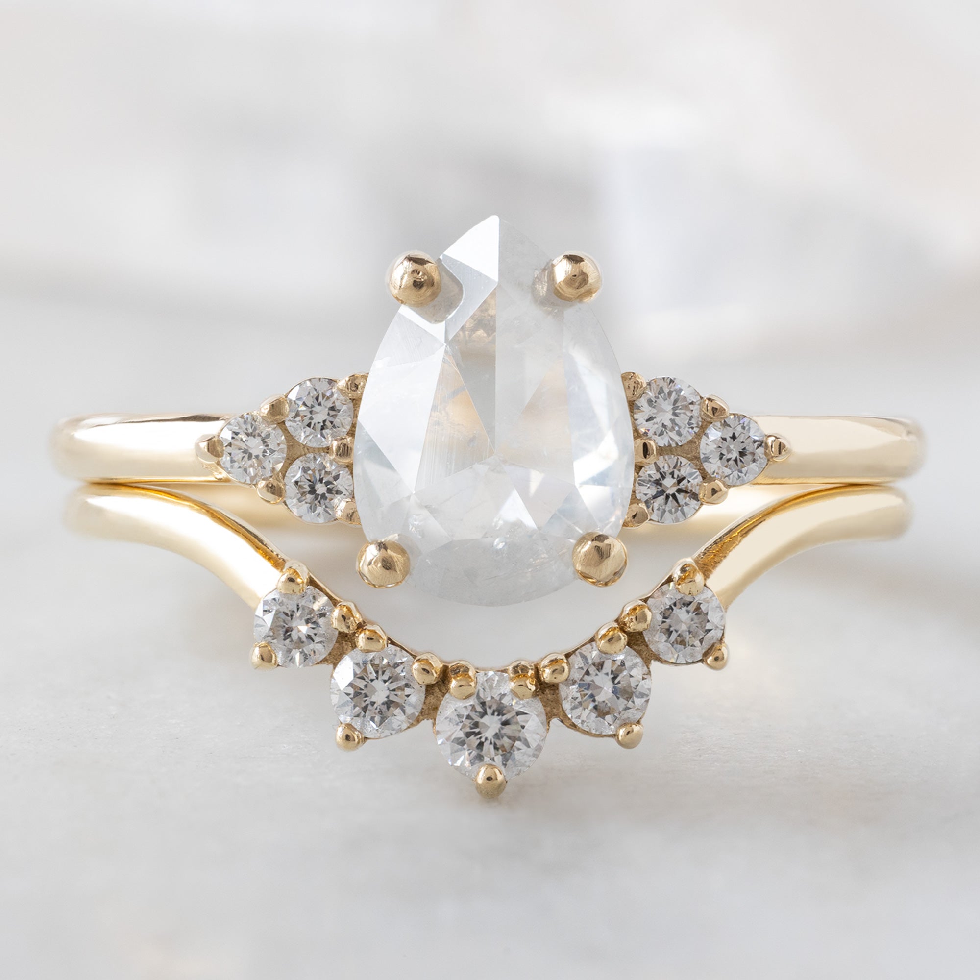 Alexis Russell  Engagement Rings The Ivy Ring | 1.13ct Pear Icy White Diamond in 14K Yellow Gold