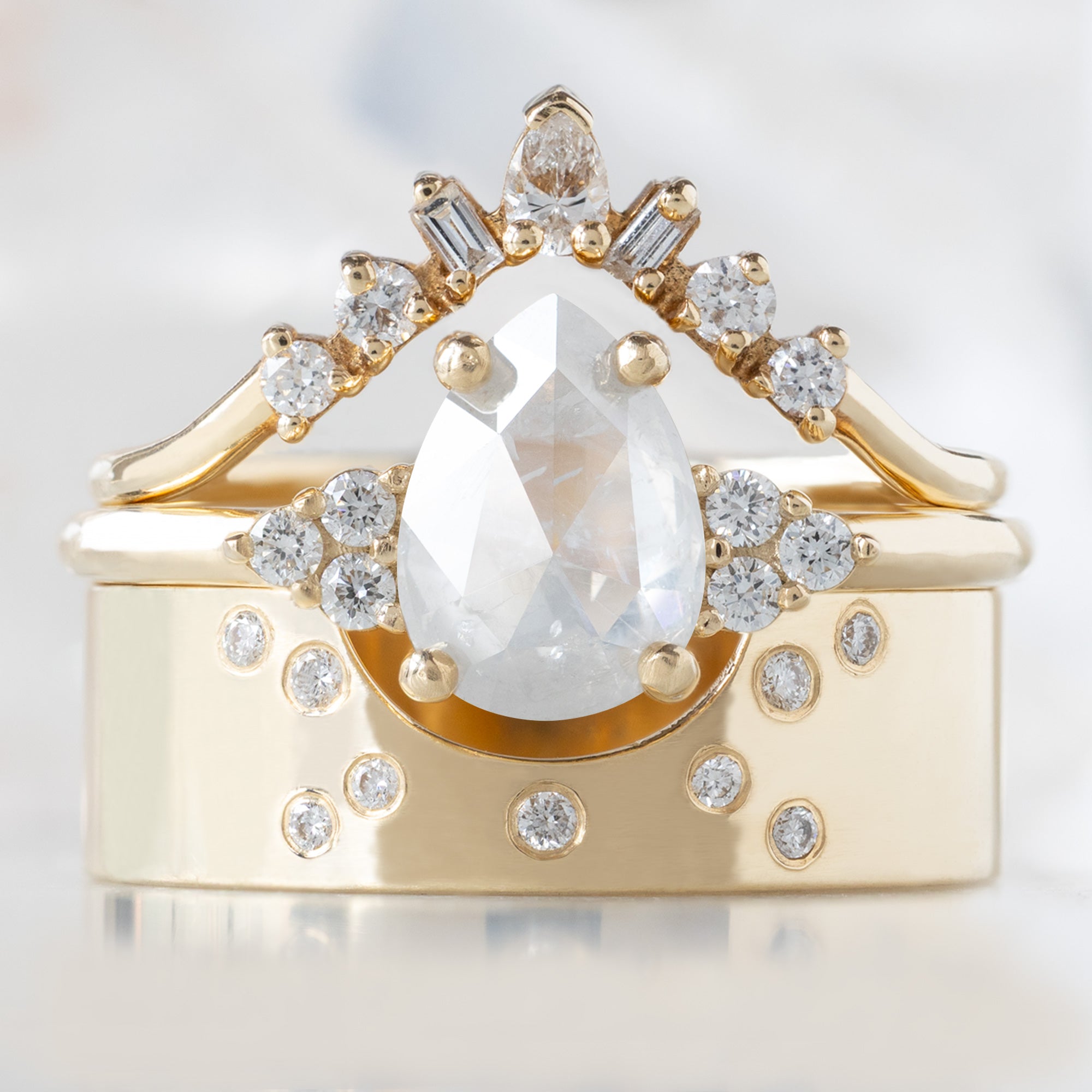 Alexis Russell  Engagement Rings The Ivy Ring | 1.13ct Pear Icy White Diamond in 14K Yellow Gold