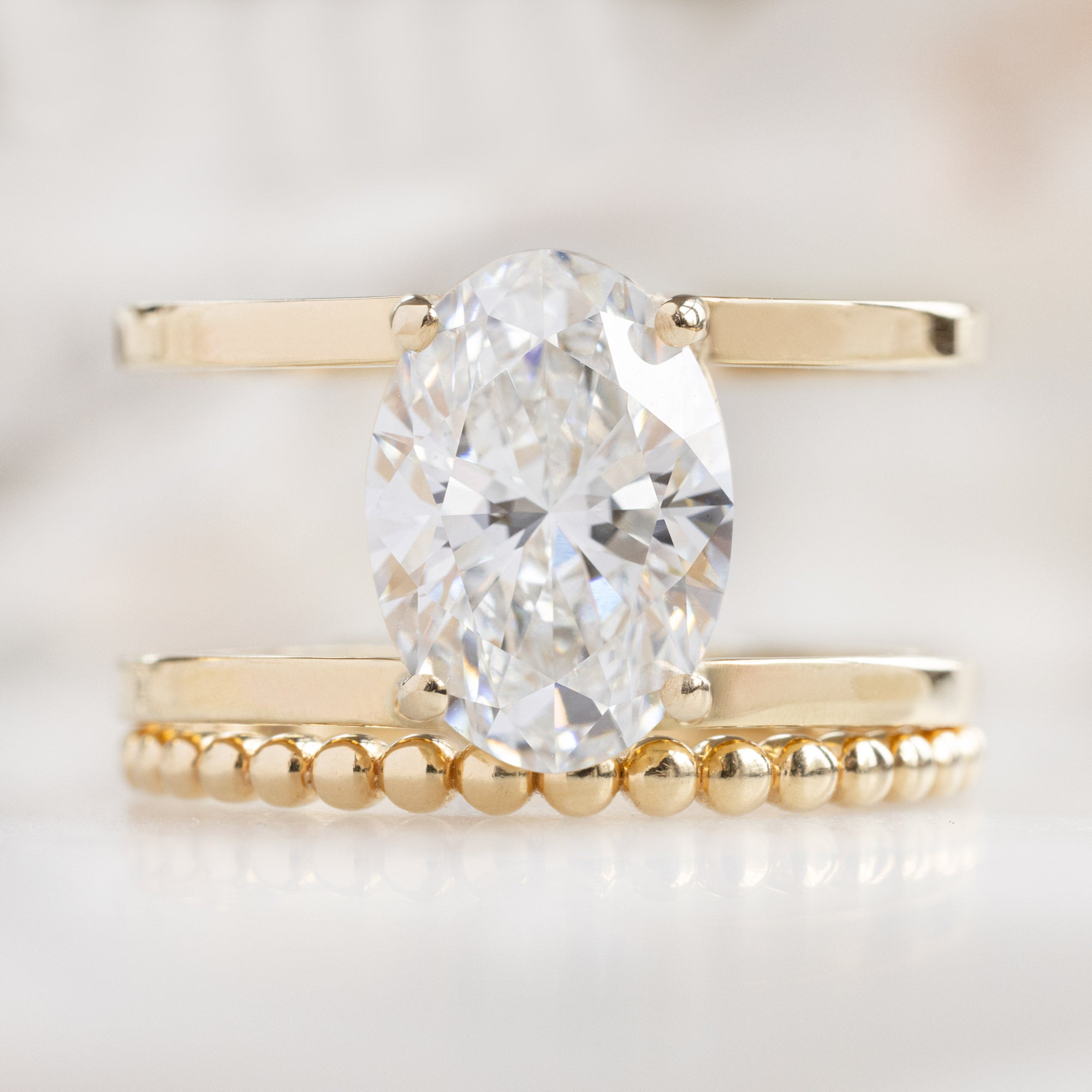 Alexis Russell  Engagement Rings The Poppy Ring | 3.06ct Oval Lab Grown White Diamond in 14K Yellow Gold