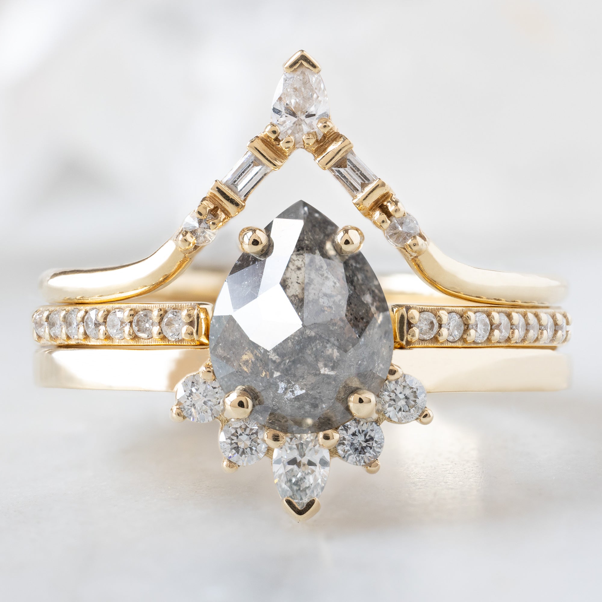 Alexis Russell  Engagement Rings The Aster Ring | Build Your Own Pear Salt and Pepper Diamond Engagement Ring
