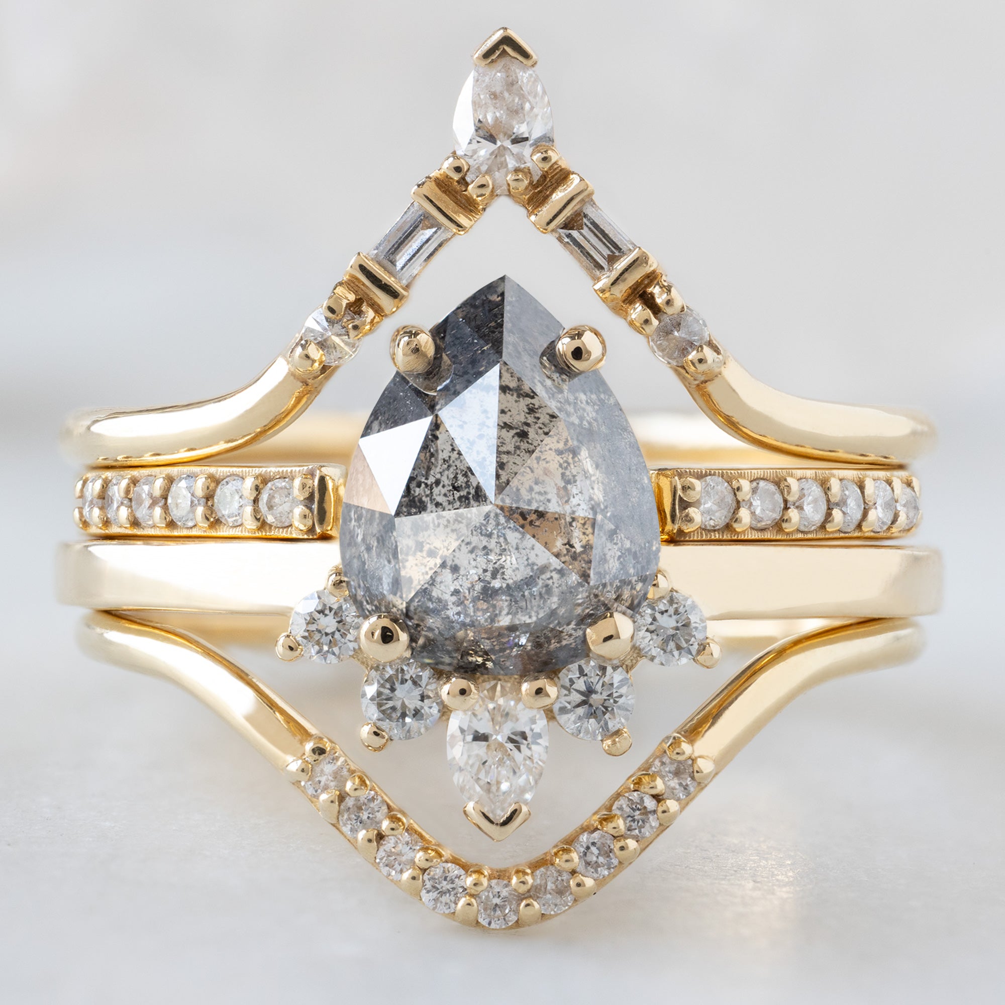 Alexis Russell  Engagement Rings The Aster Ring | Build Your Own Pear Salt and Pepper Diamond Engagement Ring