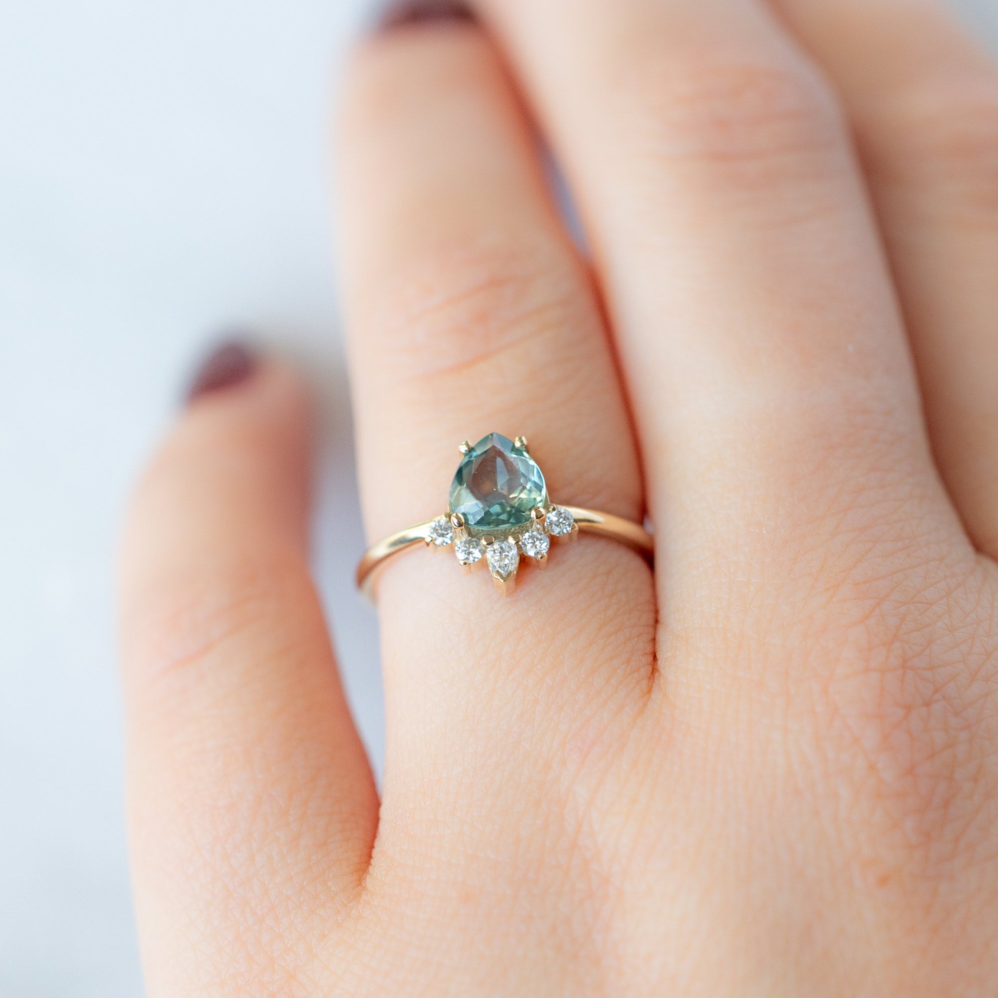 Alexis Russell  Engagement Rings The Aster Ring | Build Your Own Pear Blue Sapphire Engagement Ring