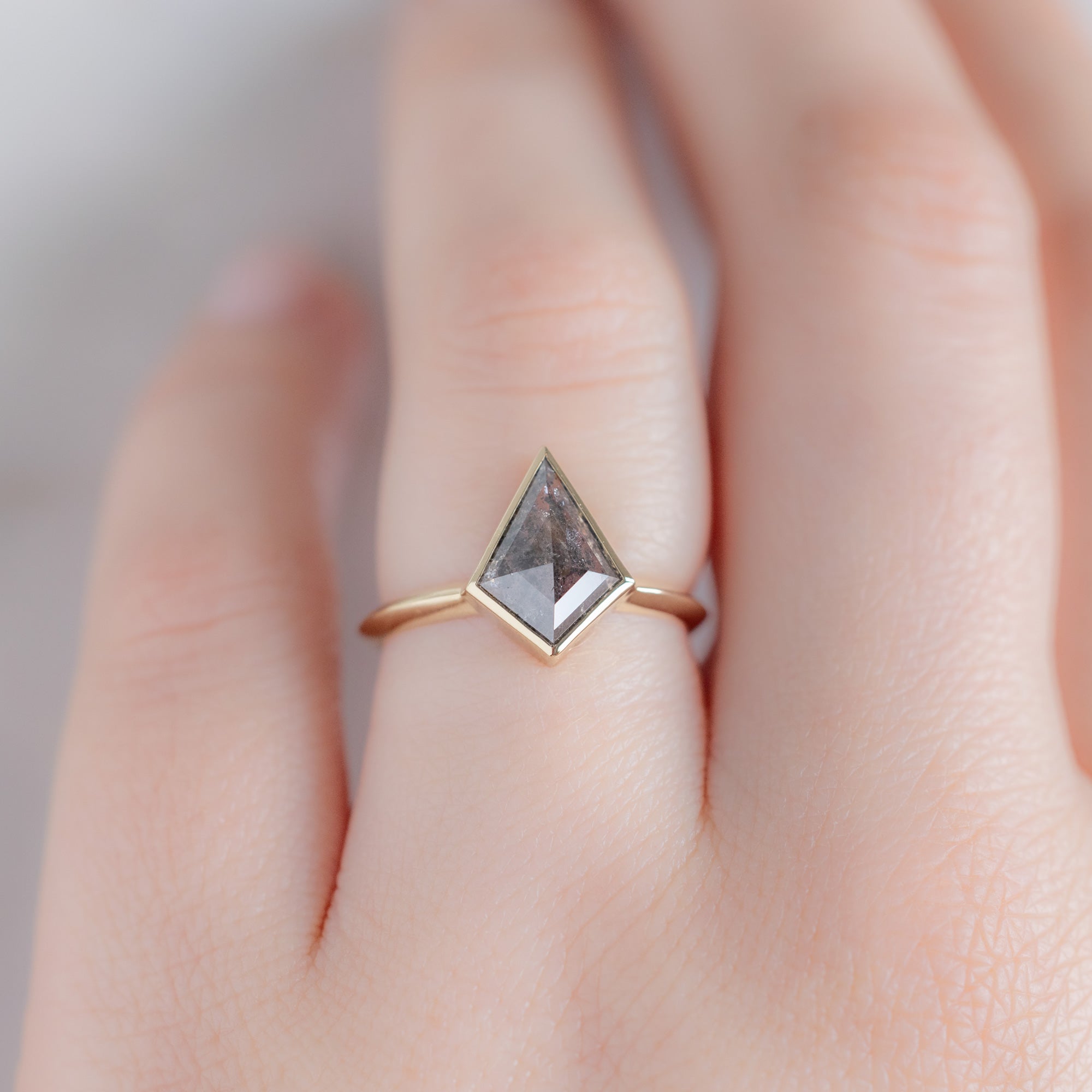 Alexis Russell  Engagement Rings The Hazel Ring | Build Your Own Kite Salt and Pepper Diamond Engagement Ring