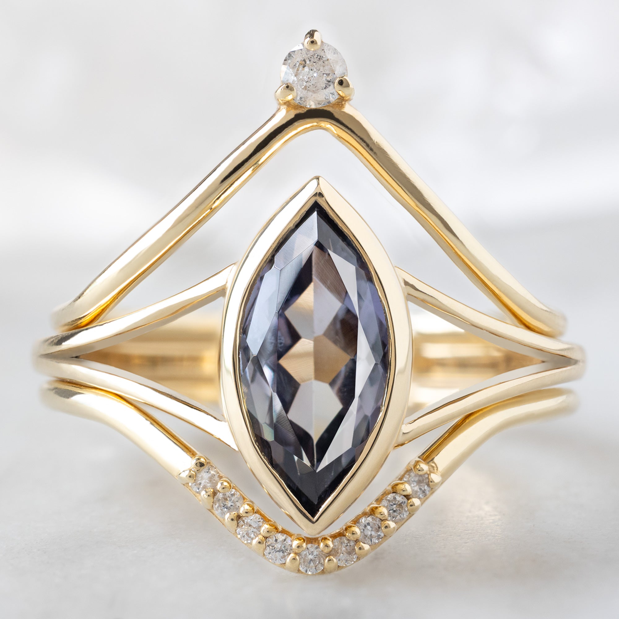 Alexis Russell  Engagement Rings The Magnolia Ring | 1.63ct Marquise Tanzanite in 14K Yellow Gold
