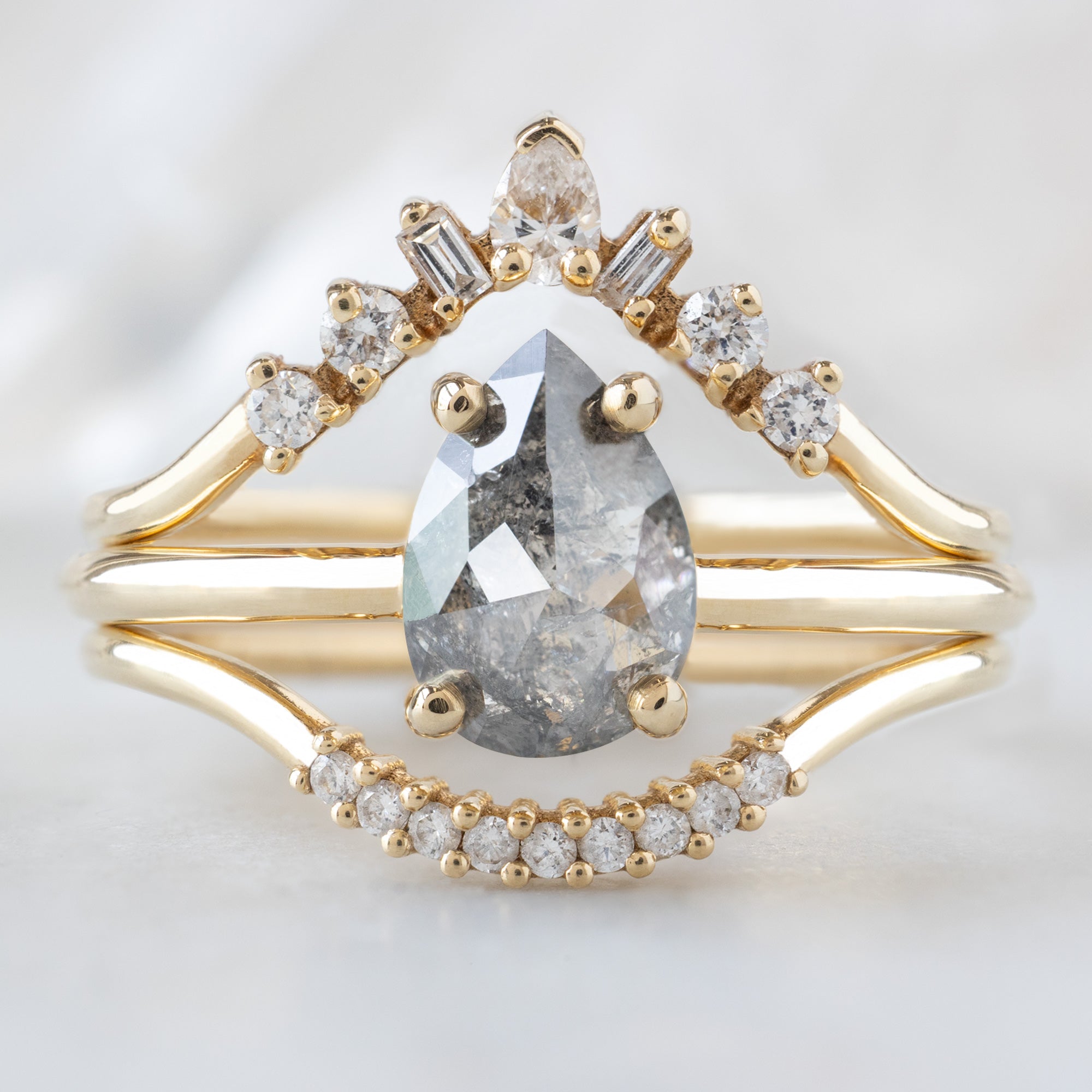 Alexis Russell  Engagement Rings The Bryn Ring | 1.01ct Pear Salt and Pepper Diamond in 14K Yellow Gold