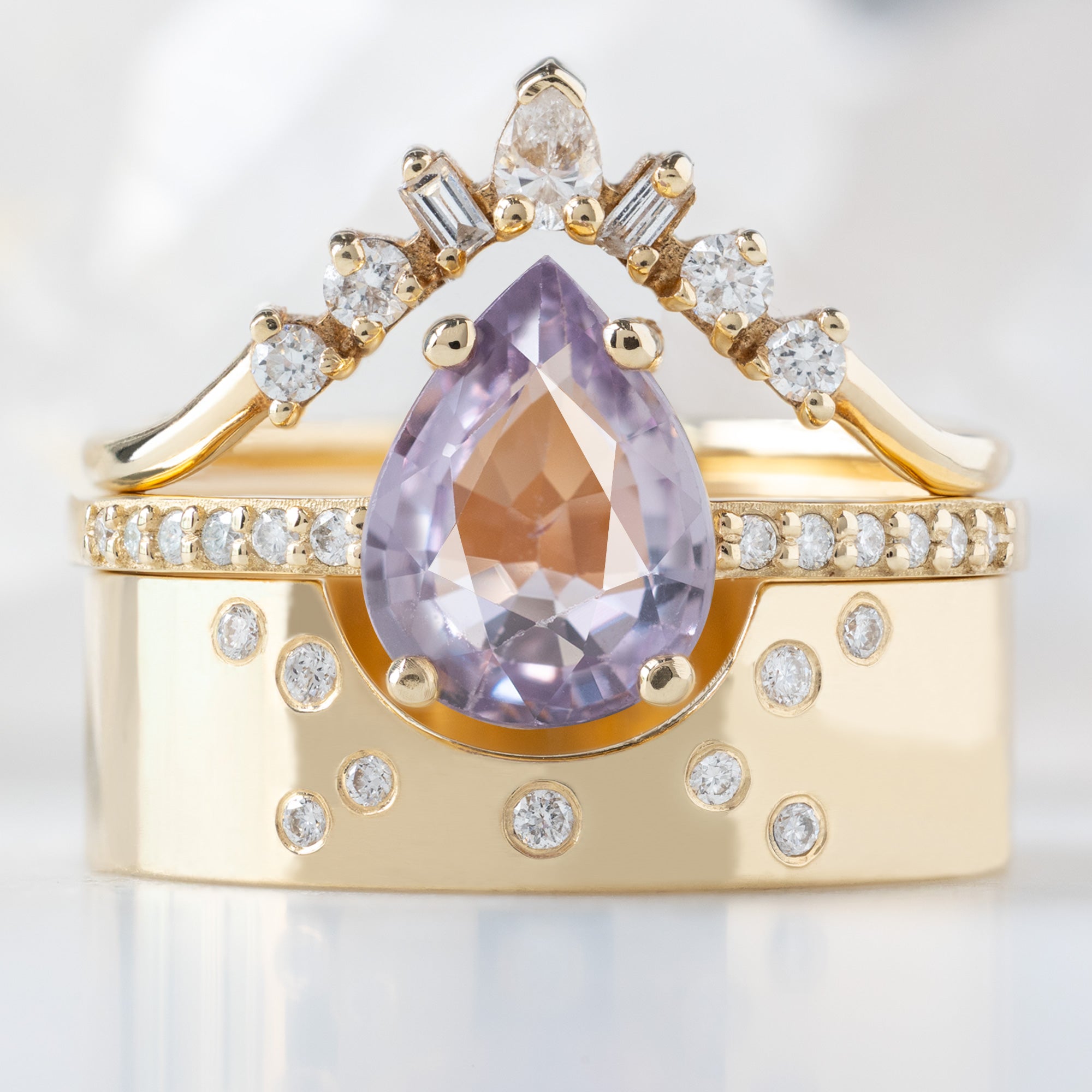 Alexis Russell  Engagement Rings The Willow Ring | 1.38ct Pear Violet Sapphire in 14K Yellow Gold