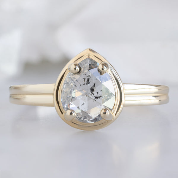 Alexis Russell  Engagement Rings The Stratum Ring | .91ct Pear Salt and Pepper Diamond in 14K Yellow Gold