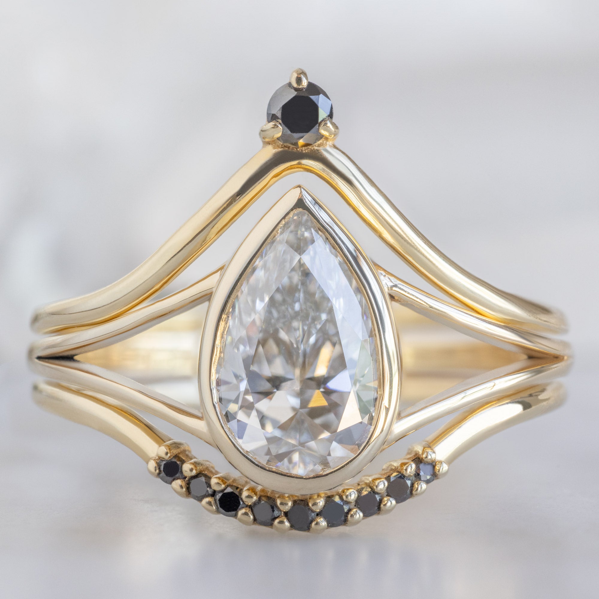 Alexis Russell  Engagement Rings The Magnolia Ring | 1.25ct Pear Lab Grown White Diamond in 14K Yellow Gold