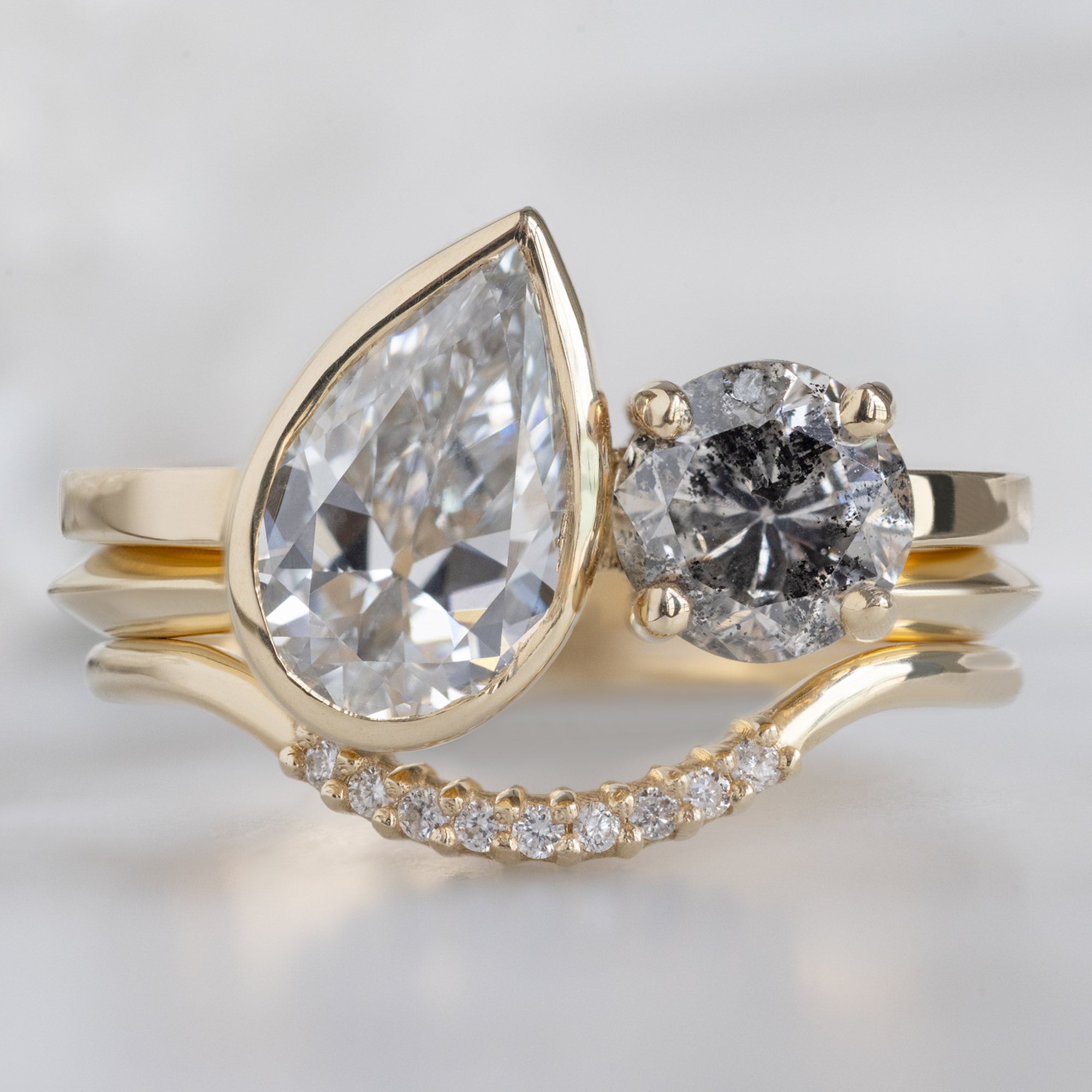 Alexis Russell  Engagement Rings The You and Me Ring | 1.25ct Pear Lab Grown White Diamond in 14K Yellow Gold