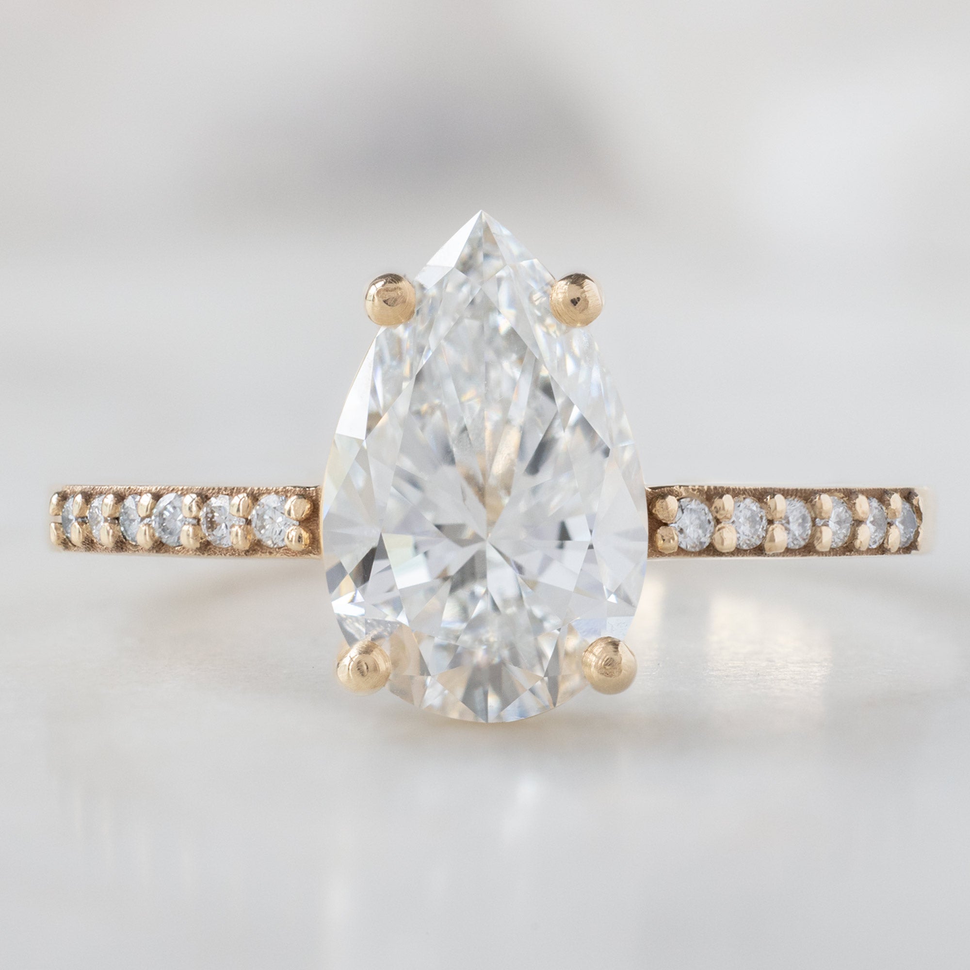 Alexis Russell  Engagement Rings The Willow Ring | 1.50ct Pear Lab Grown White Diamond in 14K Yellow Gold