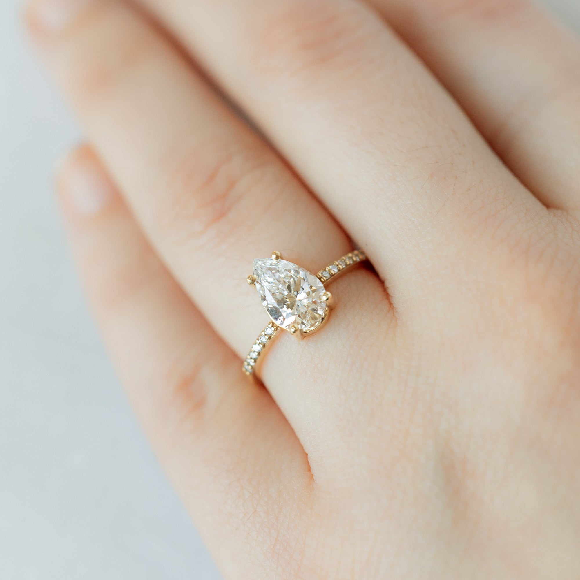 Alexis Russell  Engagement Rings The Willow Ring | 1.50ct Pear Lab Grown White Diamond in 14K Yellow Gold