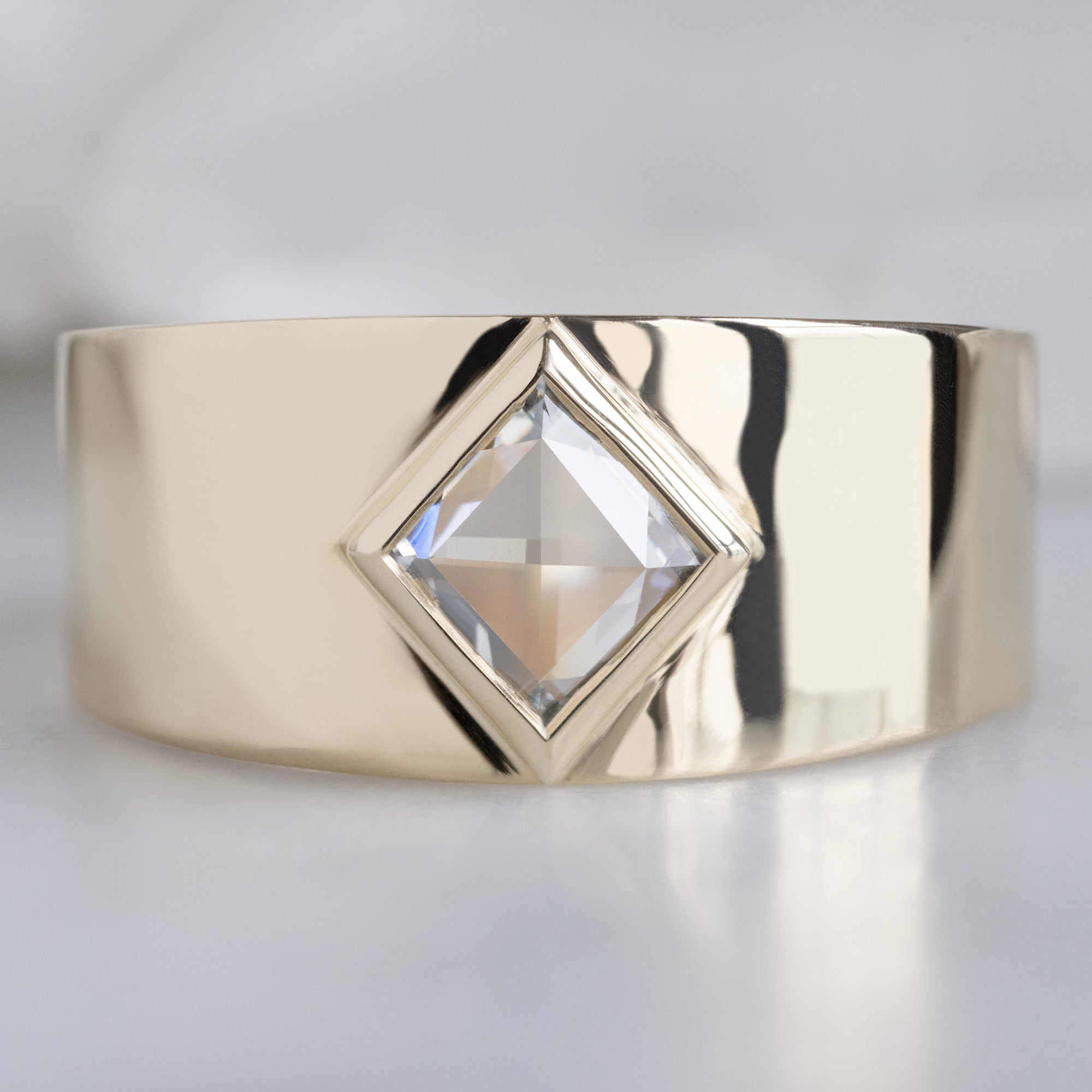 Alexis Russell  Engagement Rings The Cigar Ring | .54ct Natural Kite White Diamond in 14K Yellow Gold