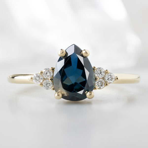 Alexis Russell  Engagement Rings The Ivy Ring | 1.36ct Pear Blue Sapphire in 14K Yellow Gold