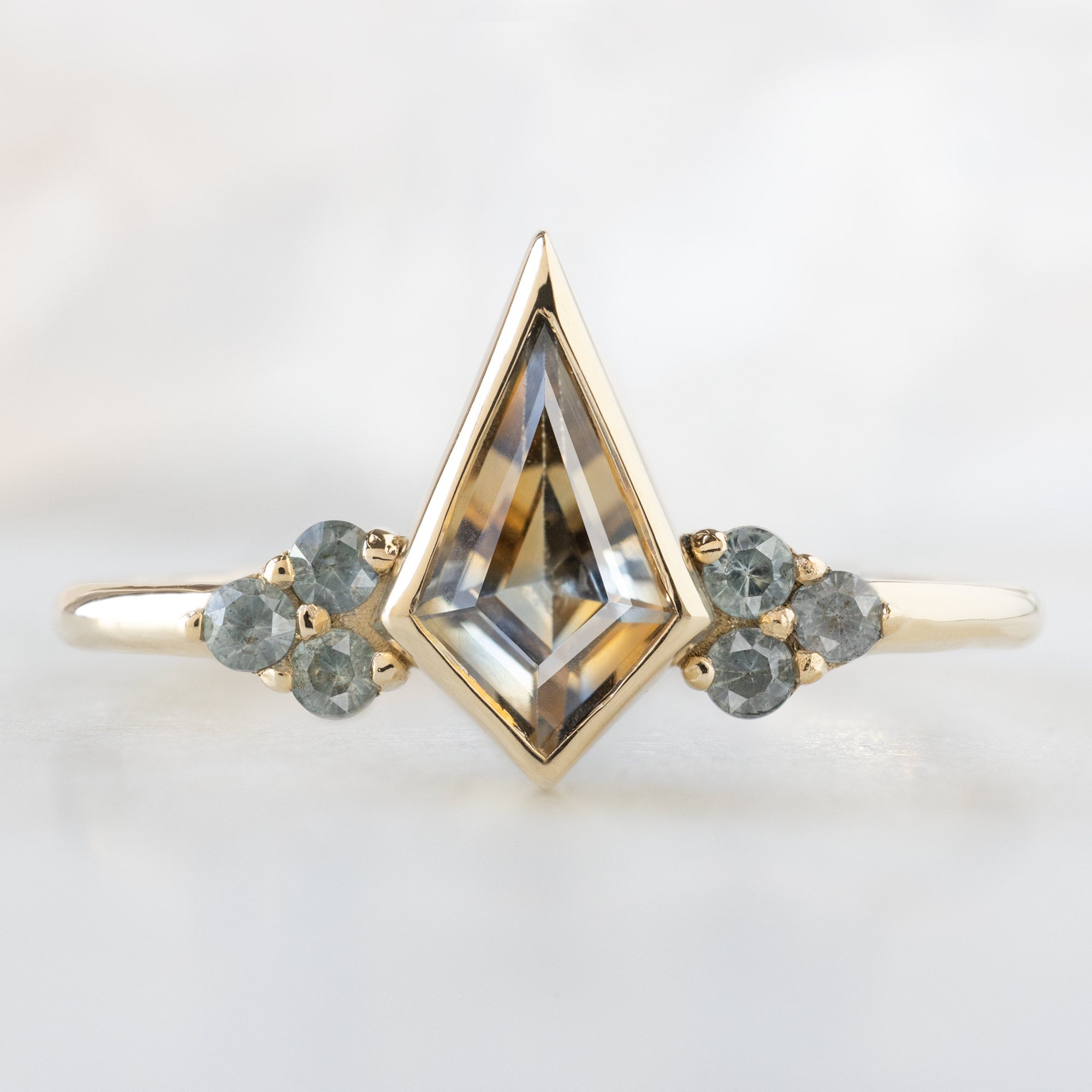 Alexis Russell  Engagement Rings The Watercolor Ivy Ring | .97ct Parti Kite Sapphire in 14K Yellow Gold