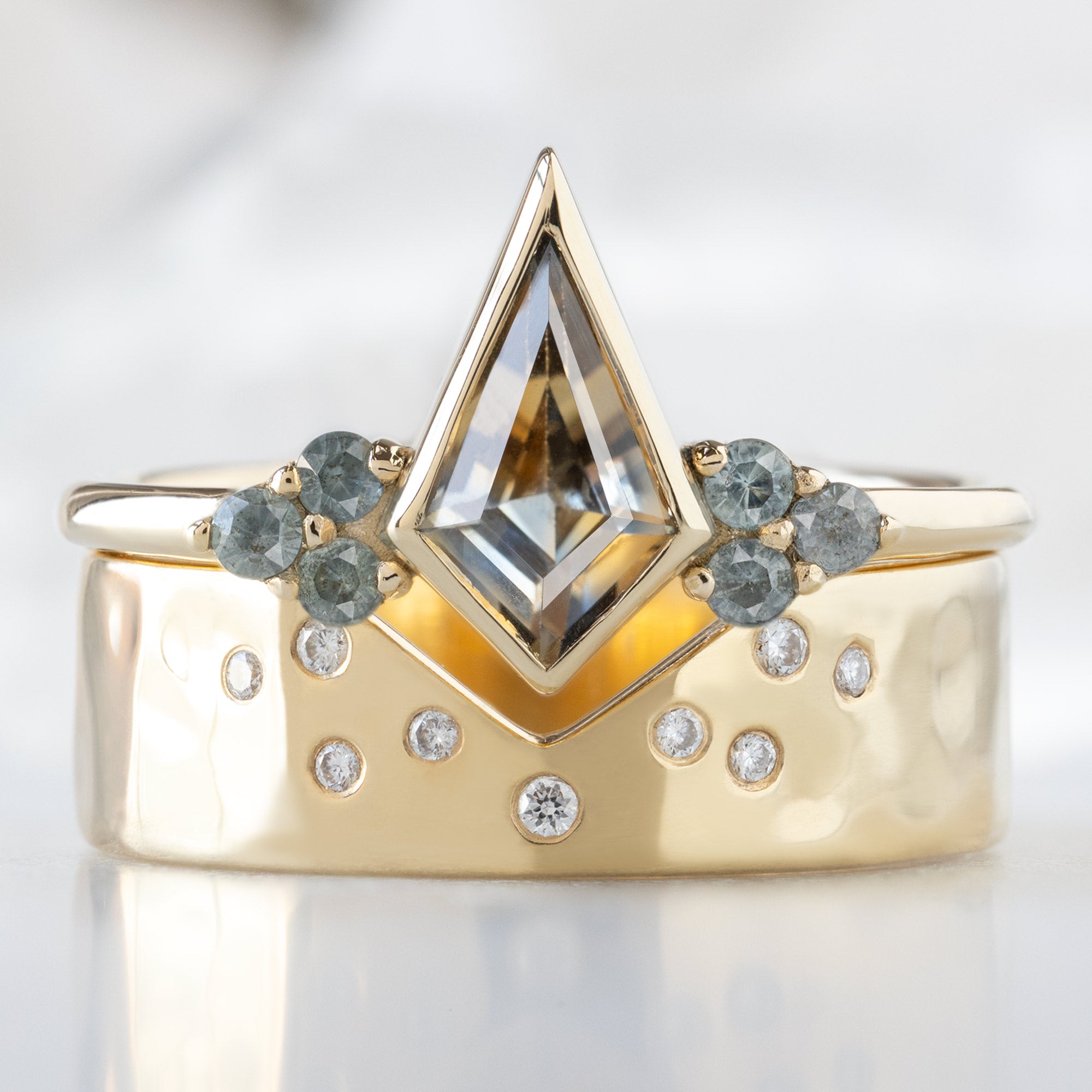 Alexis Russell  Engagement Rings The Watercolor Ivy Ring | .97ct Parti Kite Sapphire in 14K Yellow Gold