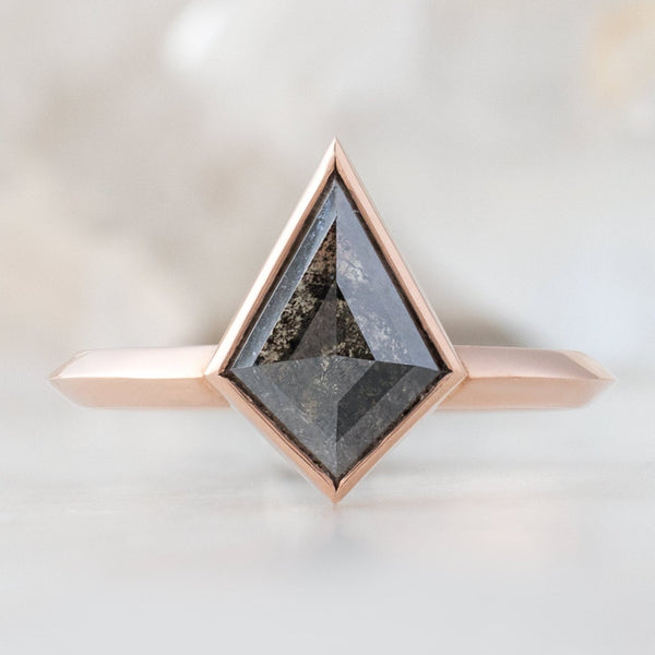 Alexis Russell Engagement Rings The Hazel Ring | 1.52ct Kite Black Diamond in 14K Rose Gold