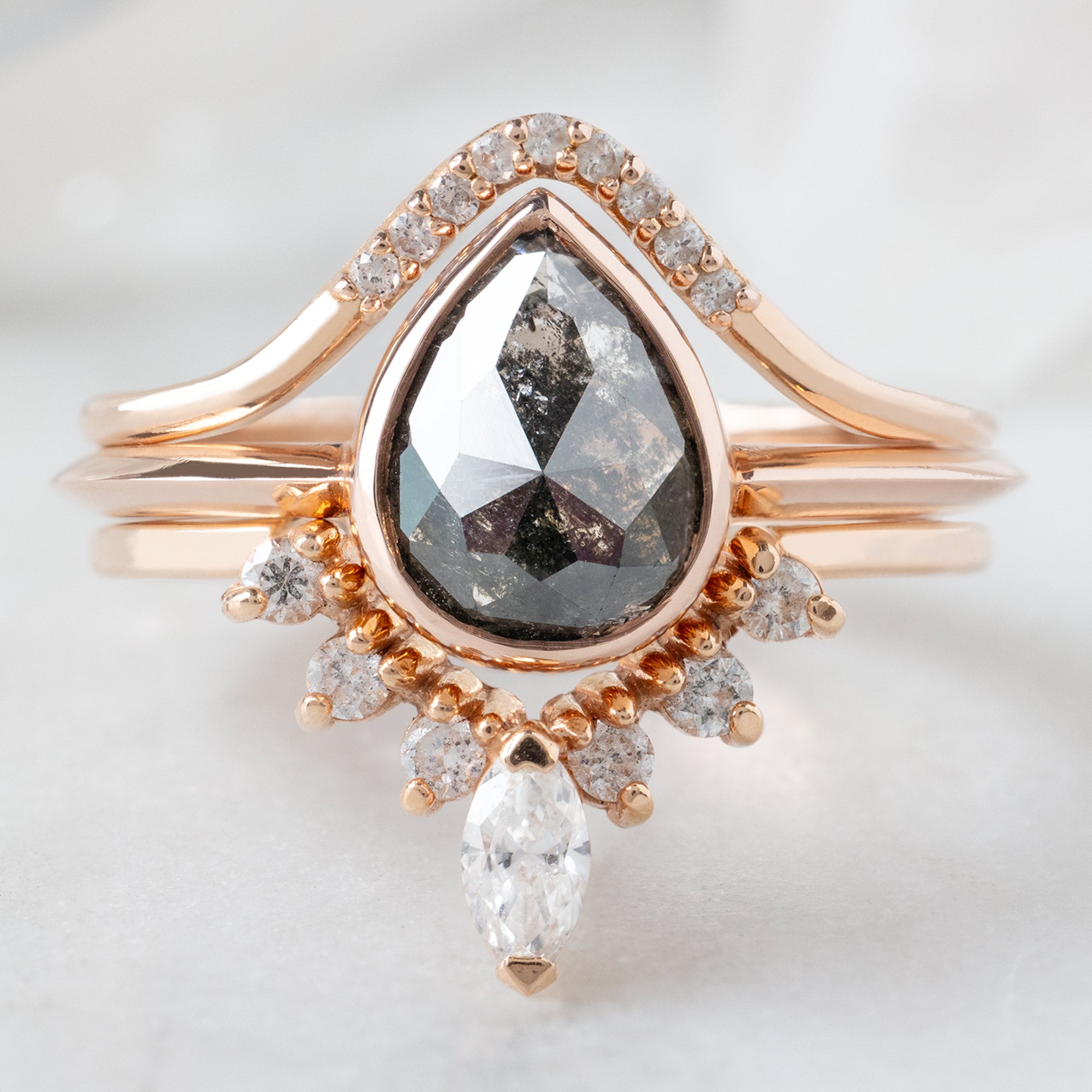 Alexis Russell Engagement Rings The Hazel Ring | 1.68ct Rose Cut Black Diamond in 14K Rose Gold
