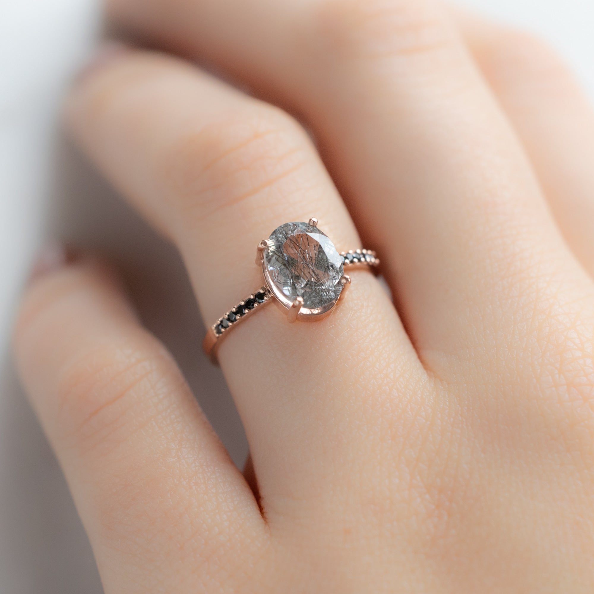 Alexis Russell Engagement Rings The Willow Ring | 1.62ct Oval Tourmaline in Quartz in 14K Rose Gold