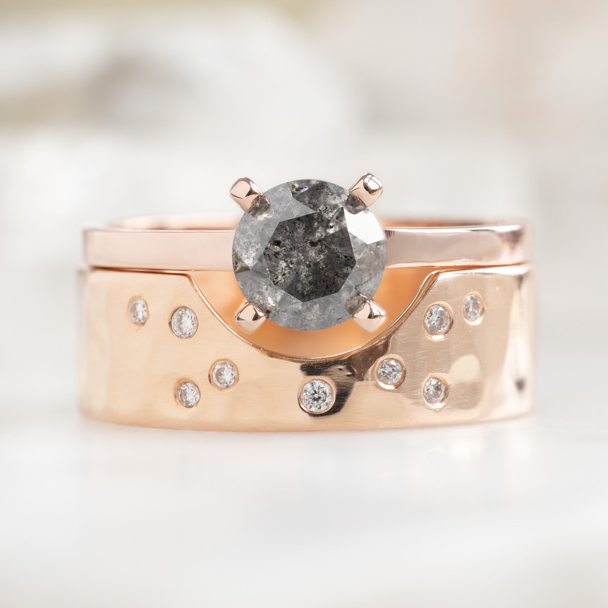 Alexis Russell  Engagement Rings The Bryn Ring | Build Your Own Round Salt and Pepper Diamond Engagement Ring