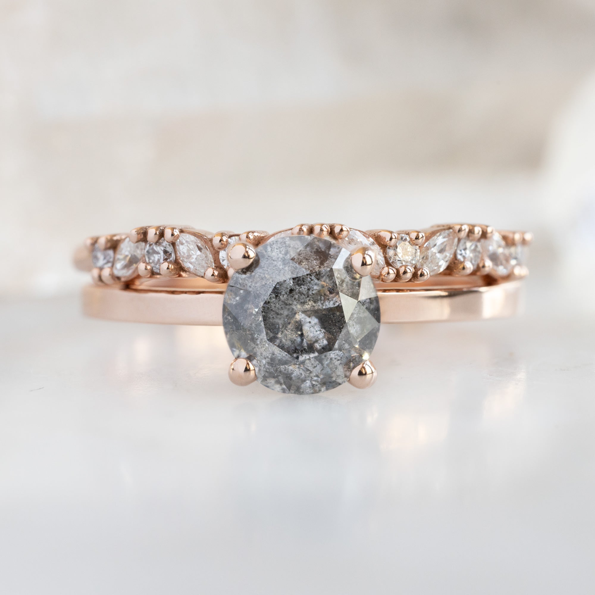 Alexis Russell  Engagement Rings The Bryn Ring | Build Your Own Round Salt and Pepper Diamond Engagement Ring