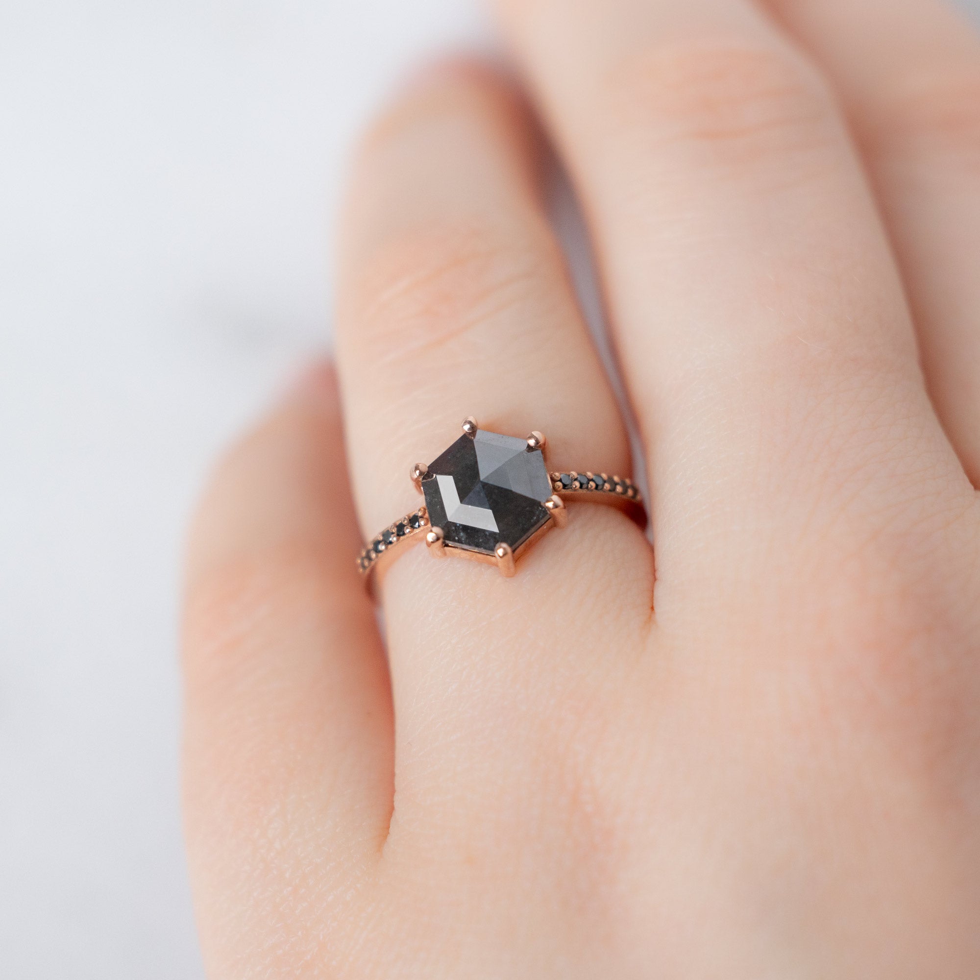Alexis Russell  Engagement Rings The Willow Ring | Build Your Own Hexagon Black Diamond Engagement Ring