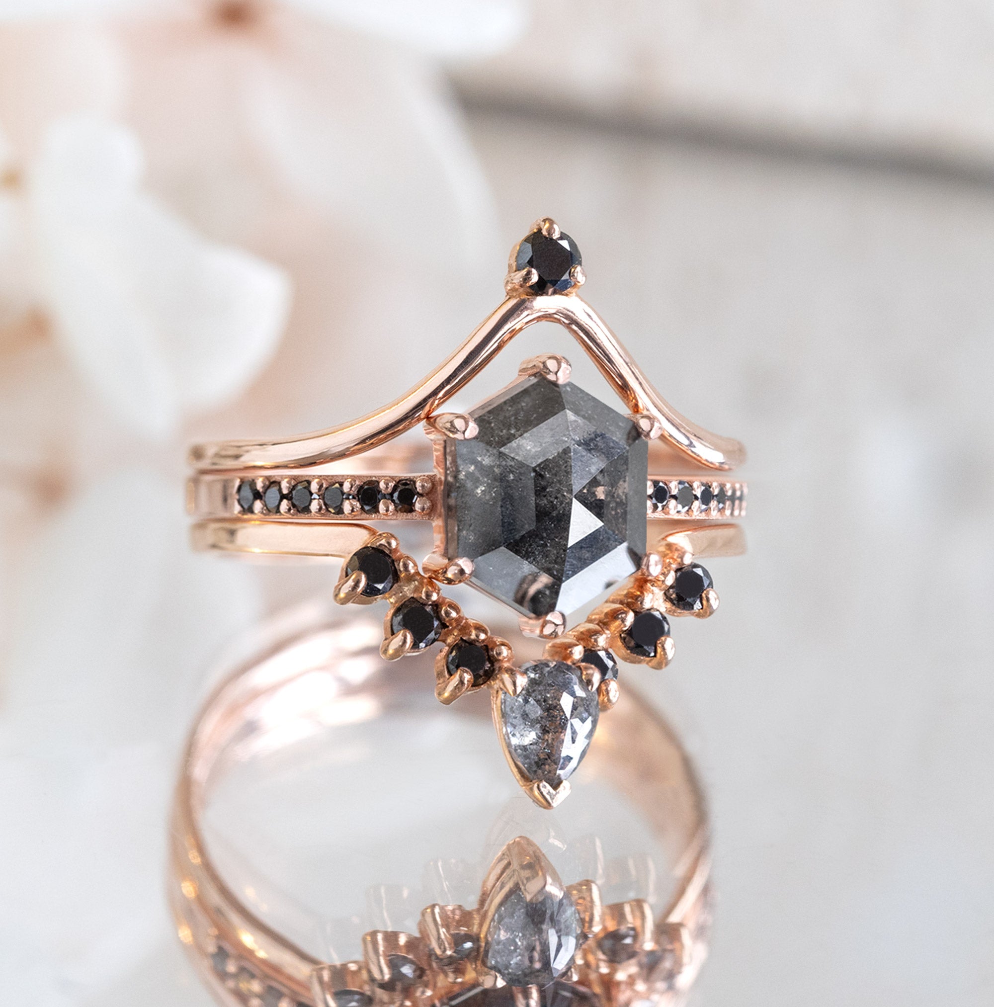 Alexis Russell  Engagement Rings The Willow Ring | Build Your Own Hexagon Black Diamond Engagement Ring