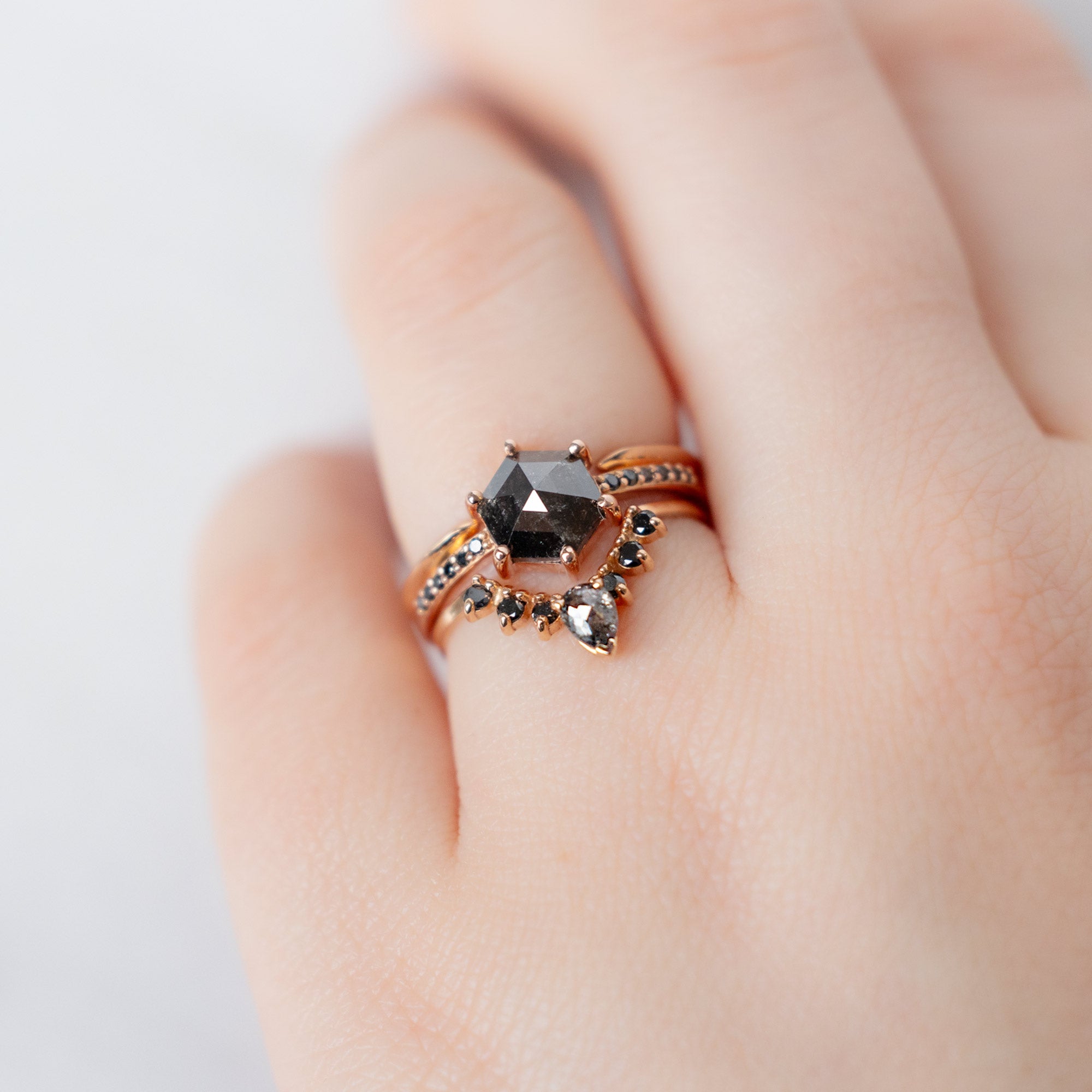 Alexis Russell  Engagement Rings The Willow Ring | Build Your Own Hexagon Black Diamond Engagement Ring