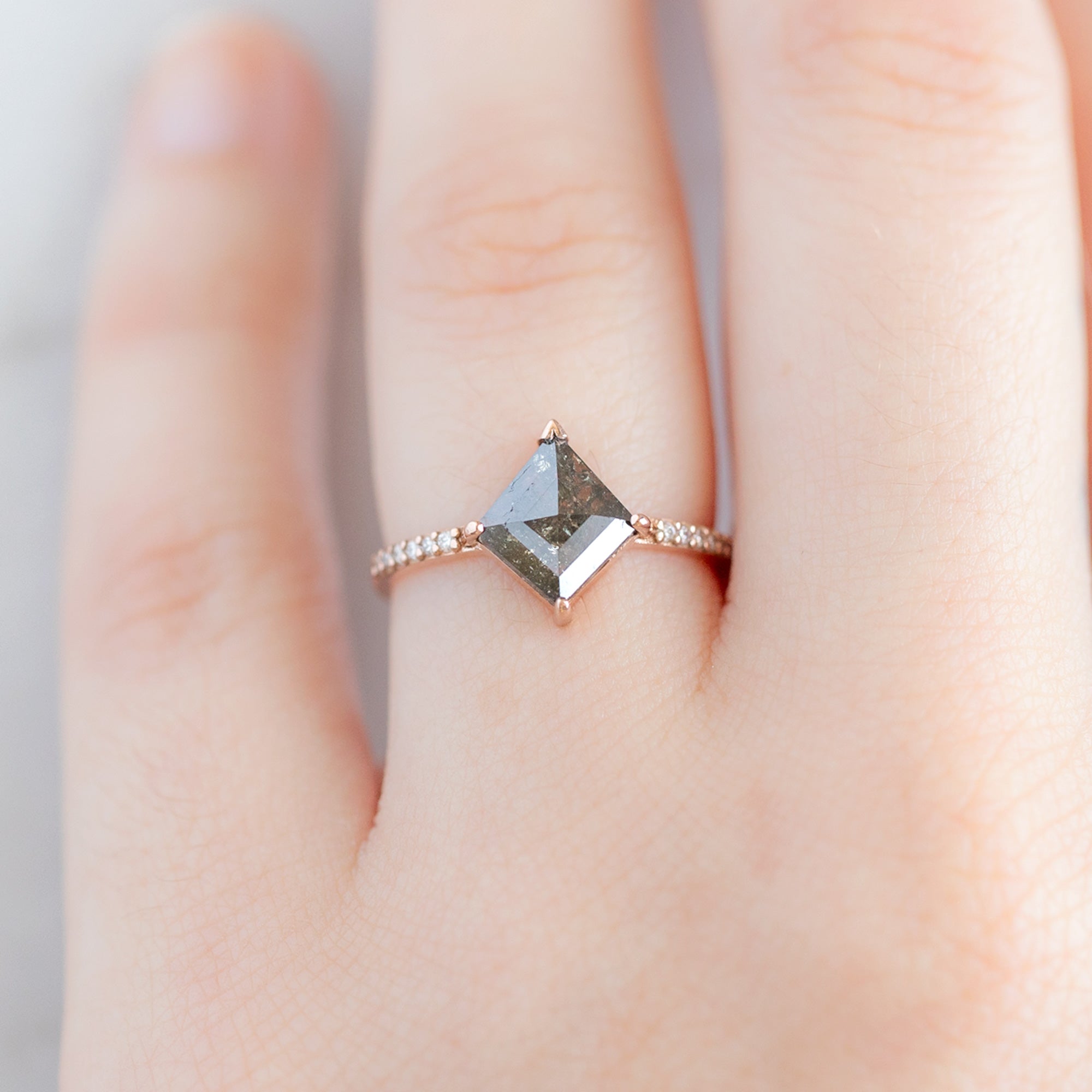 Alexis Russell  Engagement Rings The Willow Ring | Build Your Own Kite Salt and Pepper Diamond Engagement Ring
