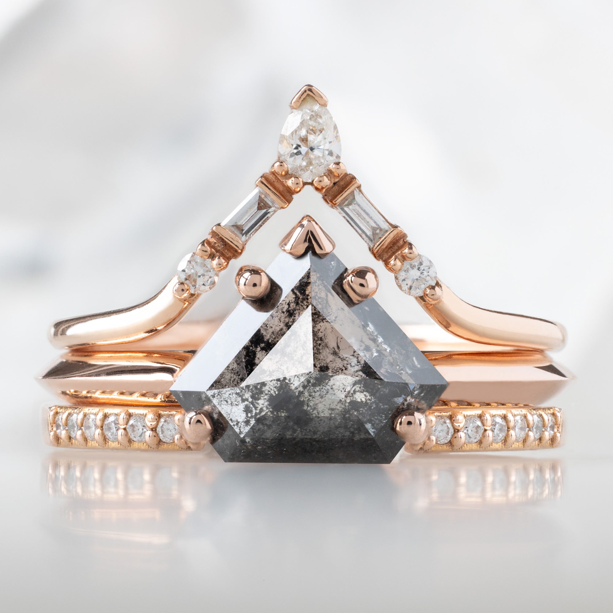 Alexis Russell  Engagement Rings The Sage Ring | 1.18ct Shield Salt and Pepper Diamond in 14K Rose Gold