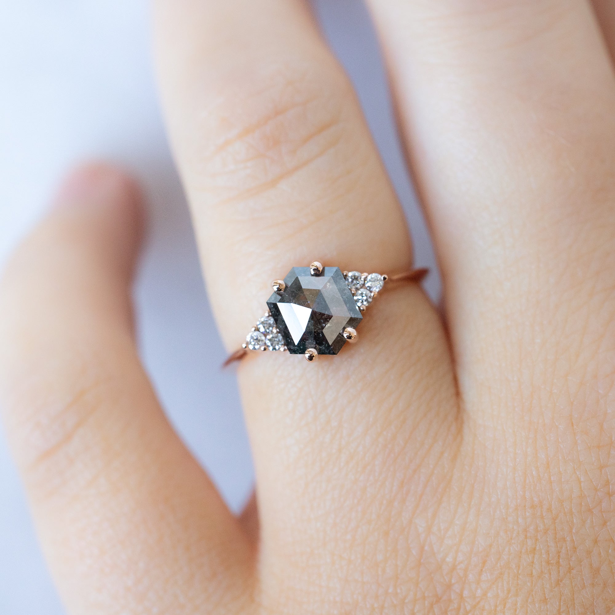 Alexis Russell  Engagement Rings The Ivy Ring | Build Your Own Hexagon Salt and Pepper Diamond Engagement Ring