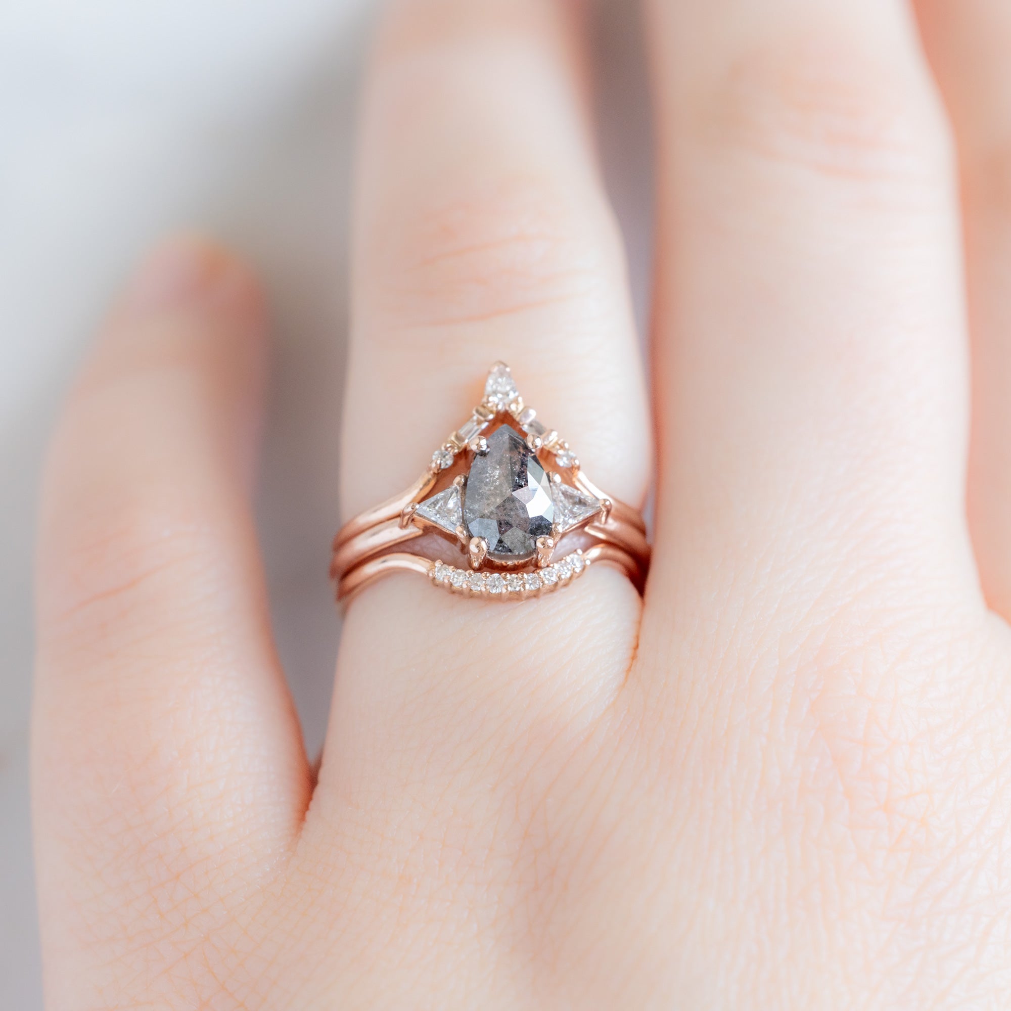 Alexis Russell  Engagement Rings The Jade Ring | Build Your Own Pear Salt and Pepper Diamond Engagement Ring