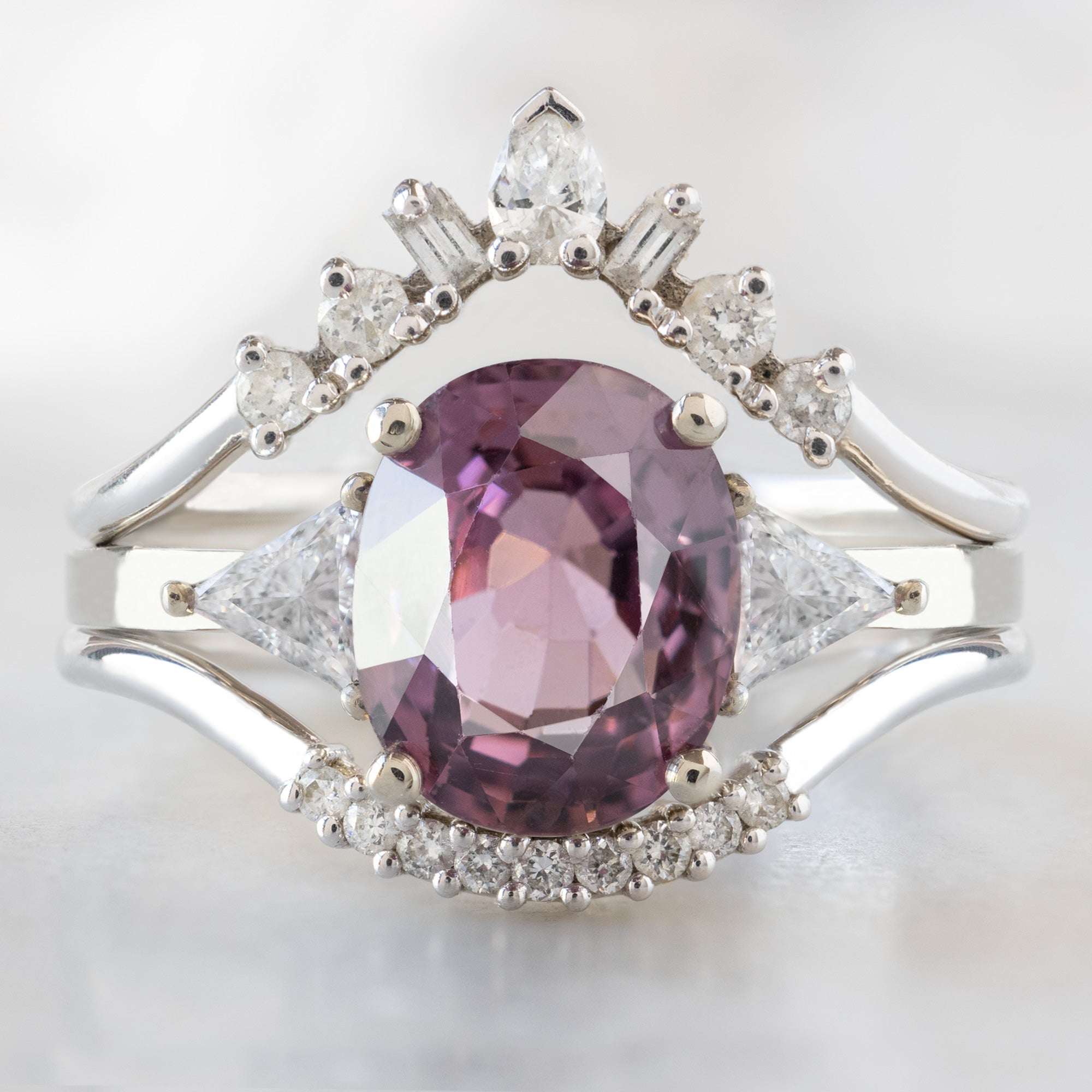 Alexis Russell Engagement Rings The Jade Ring | 2.30ct Oval Magenta Spinel in 14K White Gold