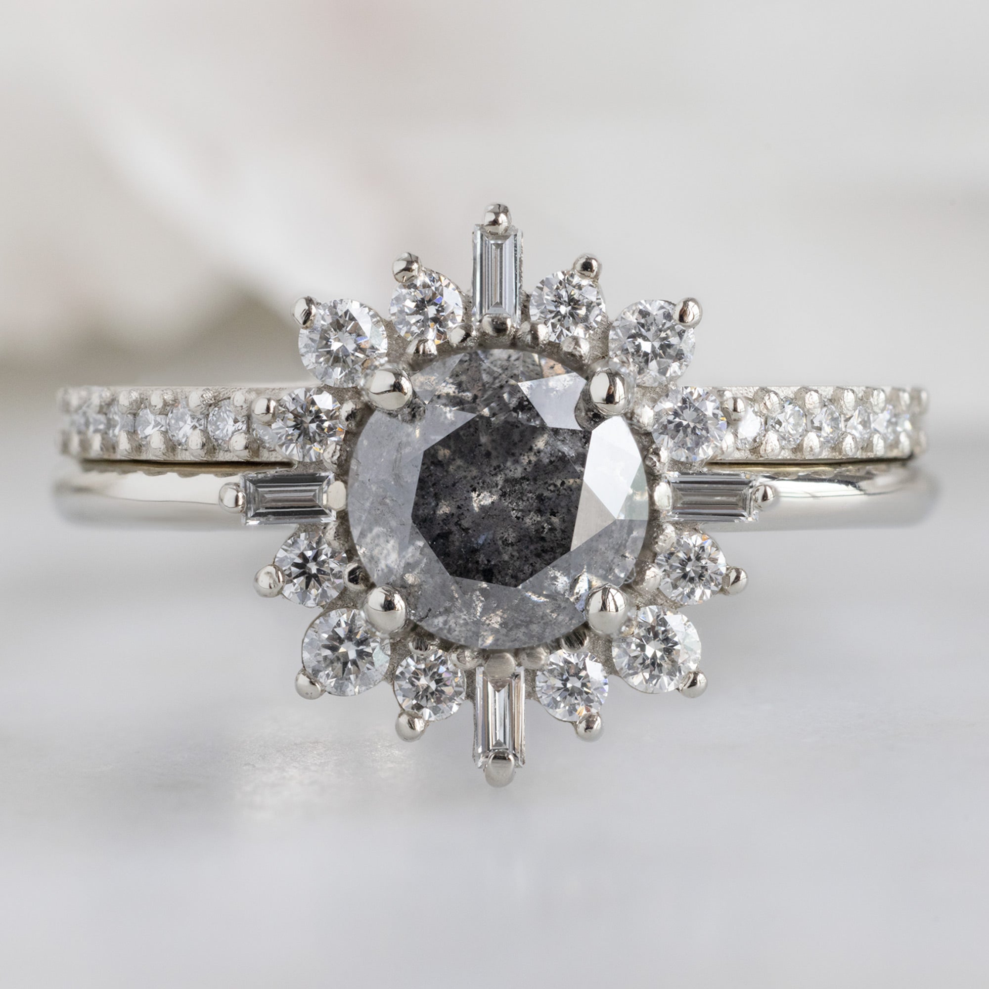 Alexis Russell  Engagement Rings The Compass Ring | Build Your Own Round Salt and Pepper Diamond Engagement Ring