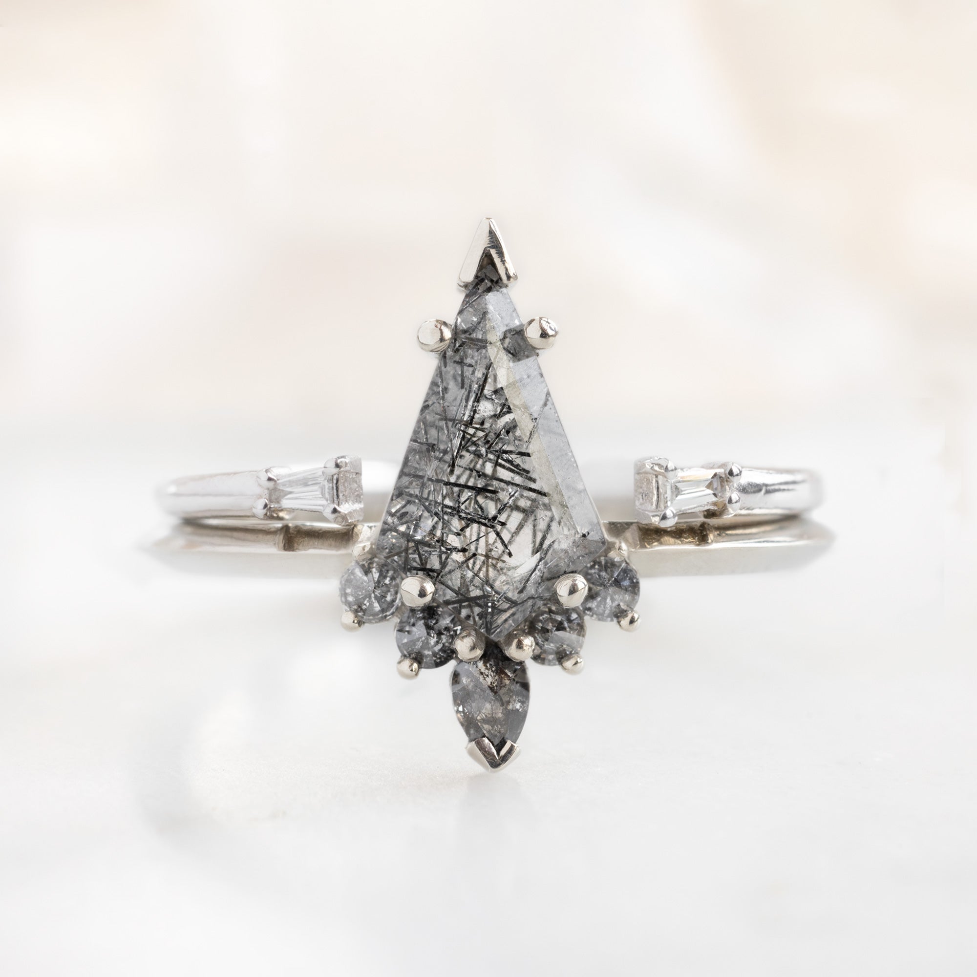 Alexis Russell Custom Diamond Ring Design Your Own Custom | Tourmaline in Quartz Engagement Ring