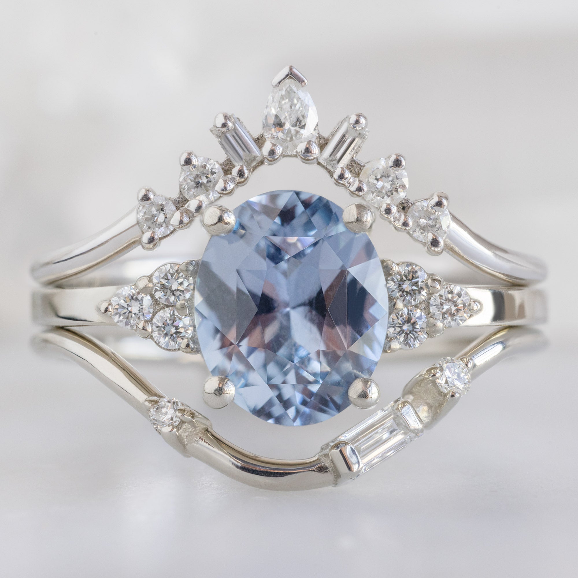 Alexis Russell Engagement Rings The Ivy Ring | 1.65ct Oval Purple Sapphire in 14K White Gold