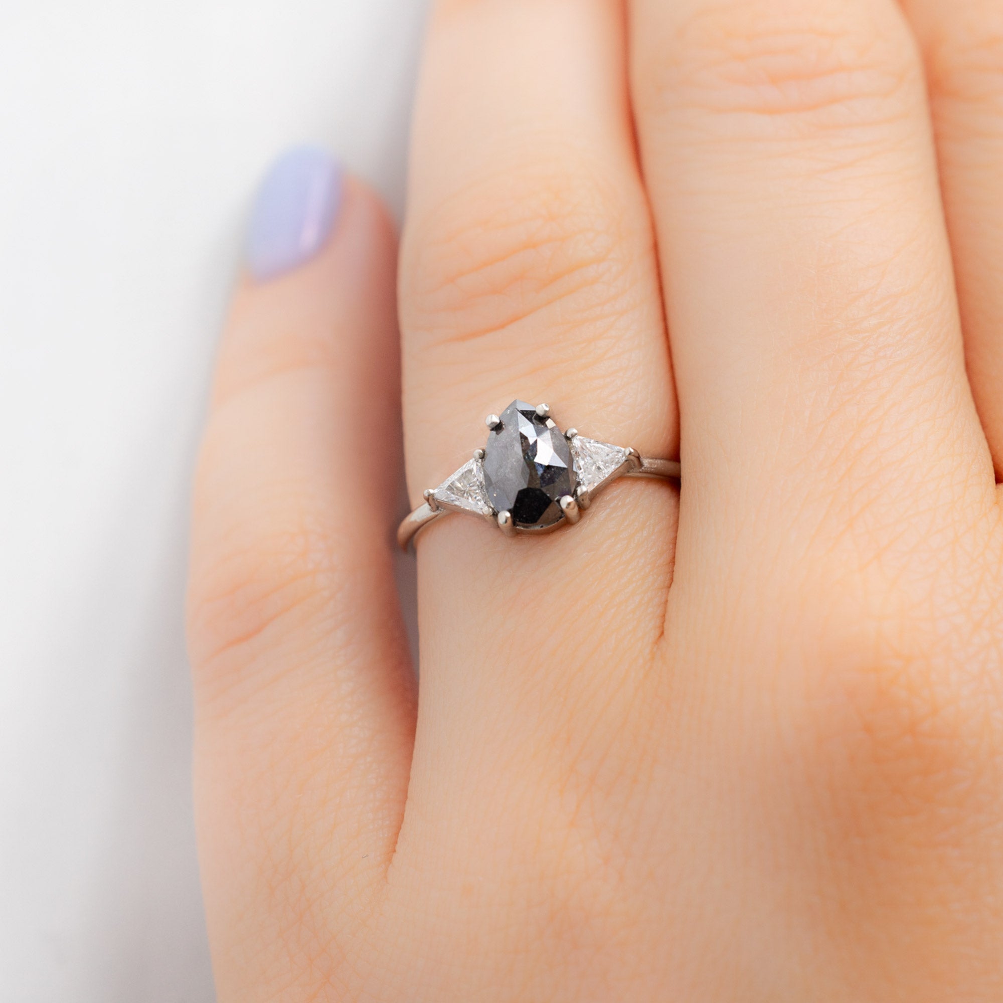 Alexis Russell  Engagement Rings The Jade Ring | Build Your Own Pear Black Diamond Engagement Ring