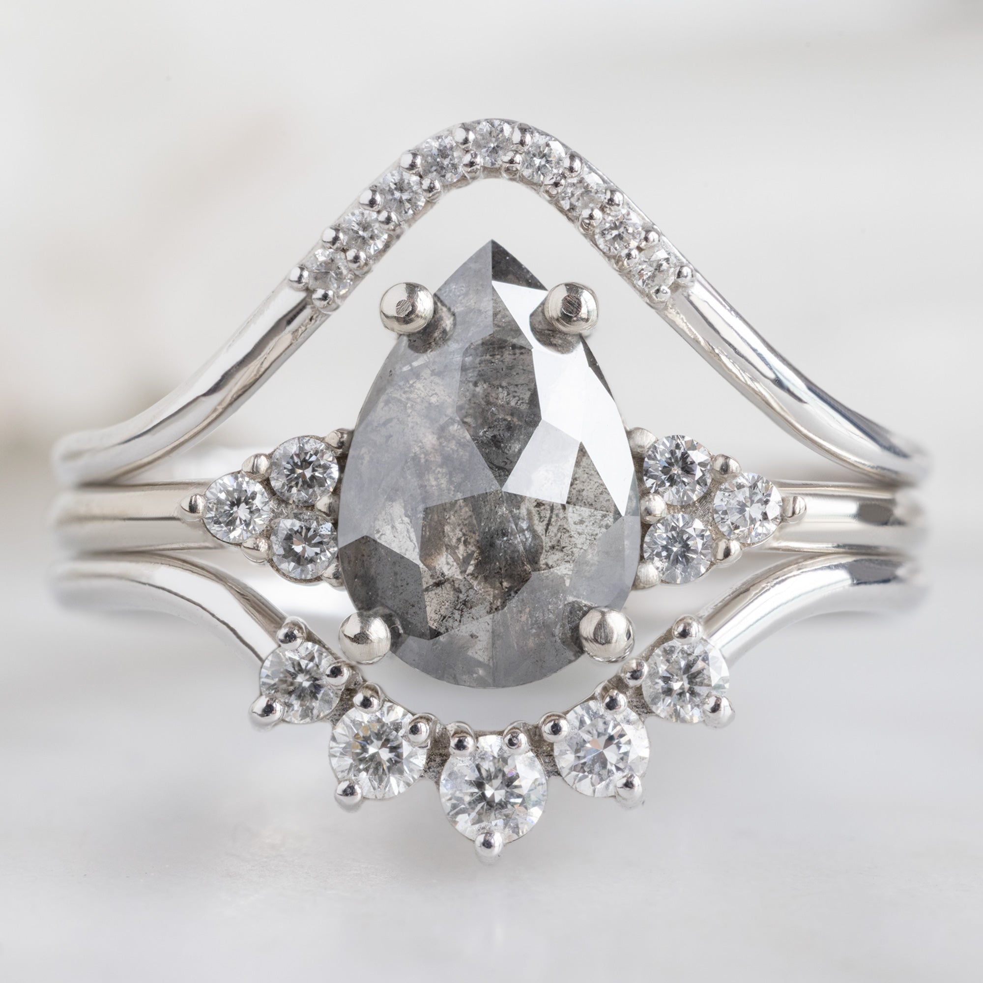 Alexis Russell  Engagement Rings The Ivy Ring | 1.46ct Pear Salt and Pepper Diamond in 14K White Gold