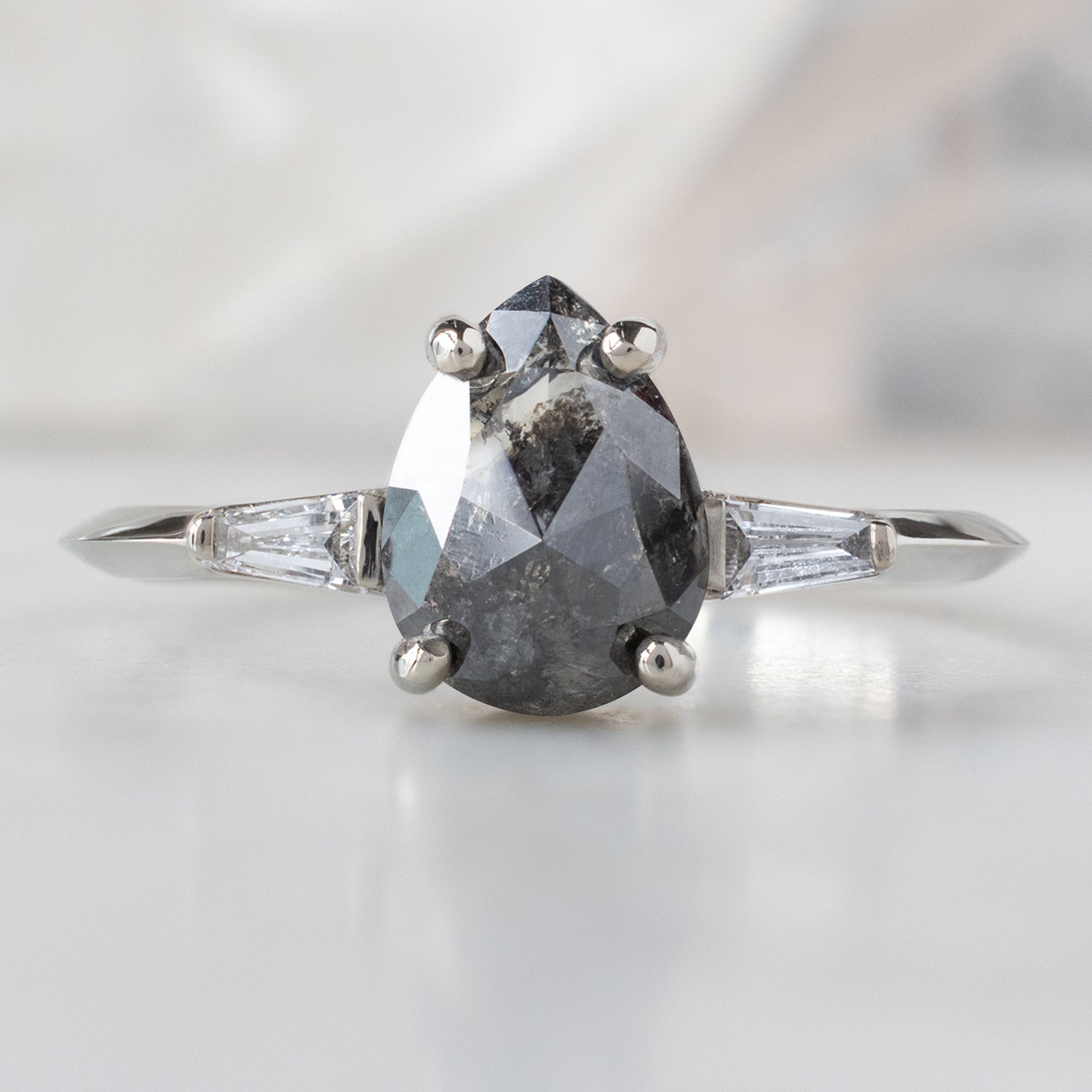 Alexis Russell  Engagement Rings The Ash Ring | Build Your Own Pear Black Diamond Engagement Ring