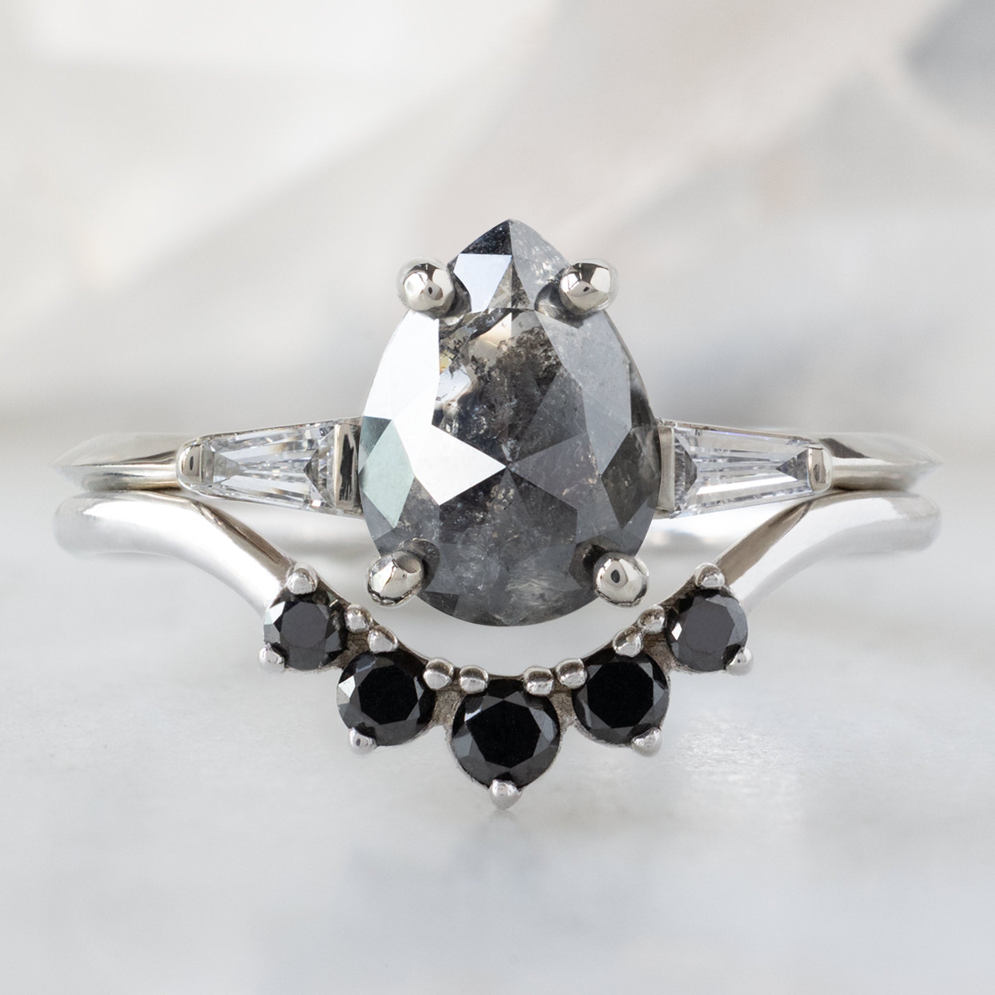 Alexis Russell  Engagement Rings The Ash Ring | Build Your Own Pear Black Diamond Engagement Ring