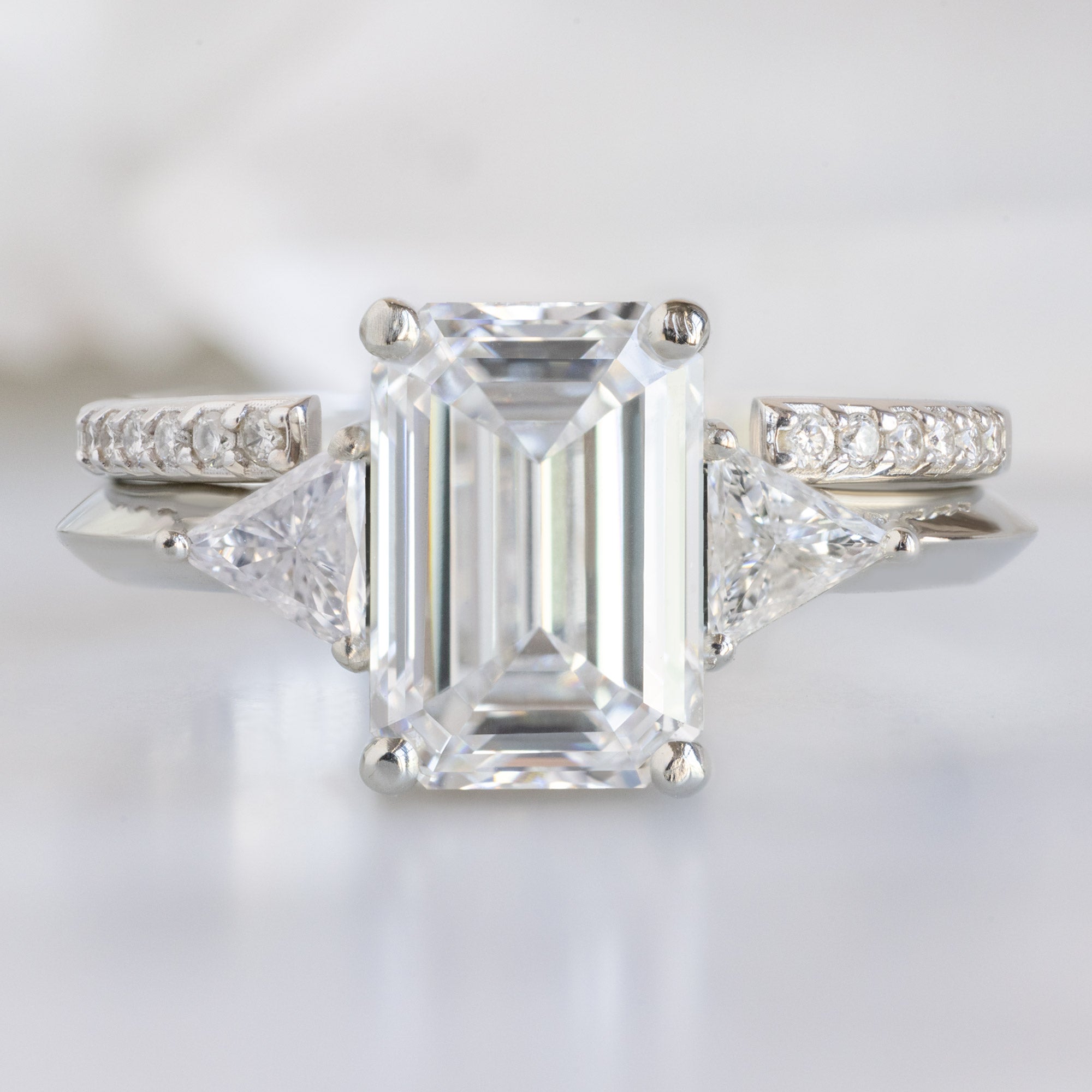 Alexis Russell  Engagement Rings The Jade Ring | 2.00ct Emerald Lab Grown White Diamond in 14K White Gold