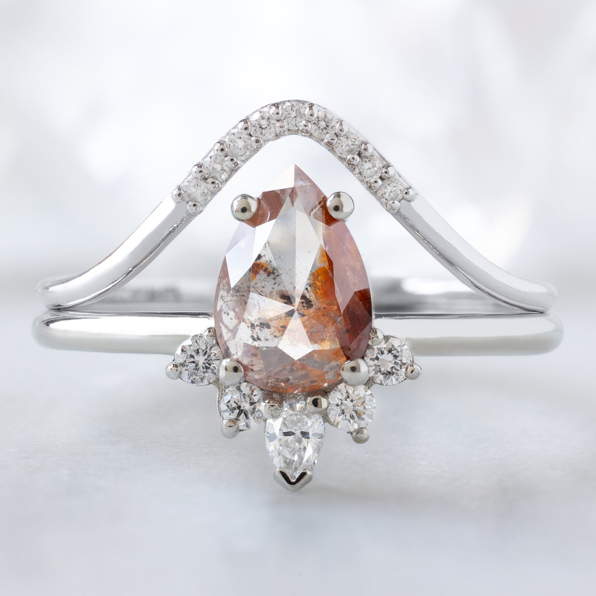 Alexis Russell  Engagement Rings The Aster Ring | 1.03ct Pear Red Diamond in 14K White Gold