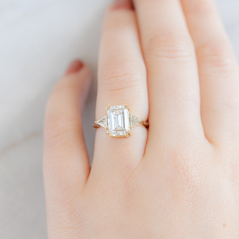 The Jade Luxe | 3.33ct Lab Grown Emerald Cut Diamond in 18K Yellow Gold