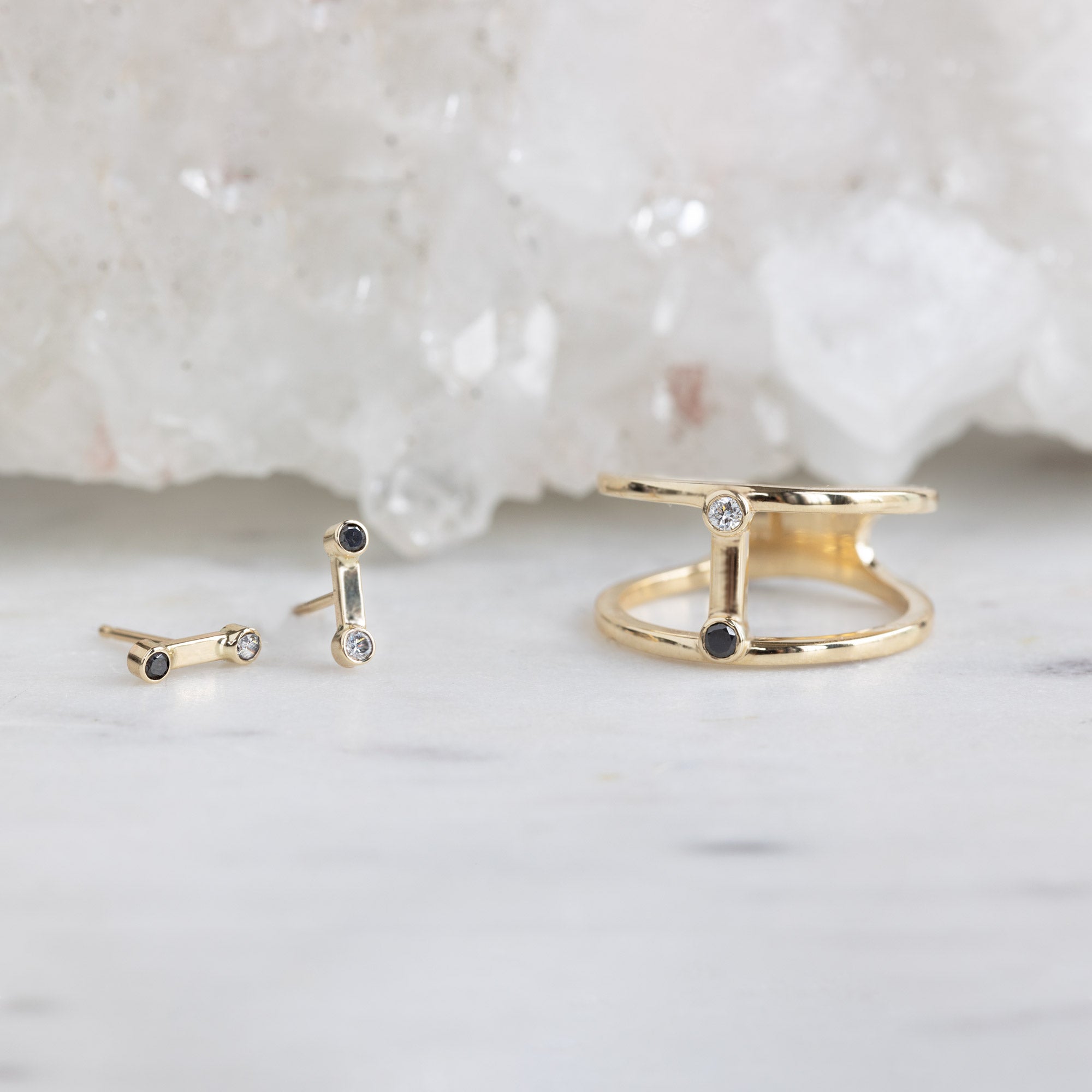Alexis Russell Rings The Duality Diamond Cage Ring | Yellow, Rose or White Gold