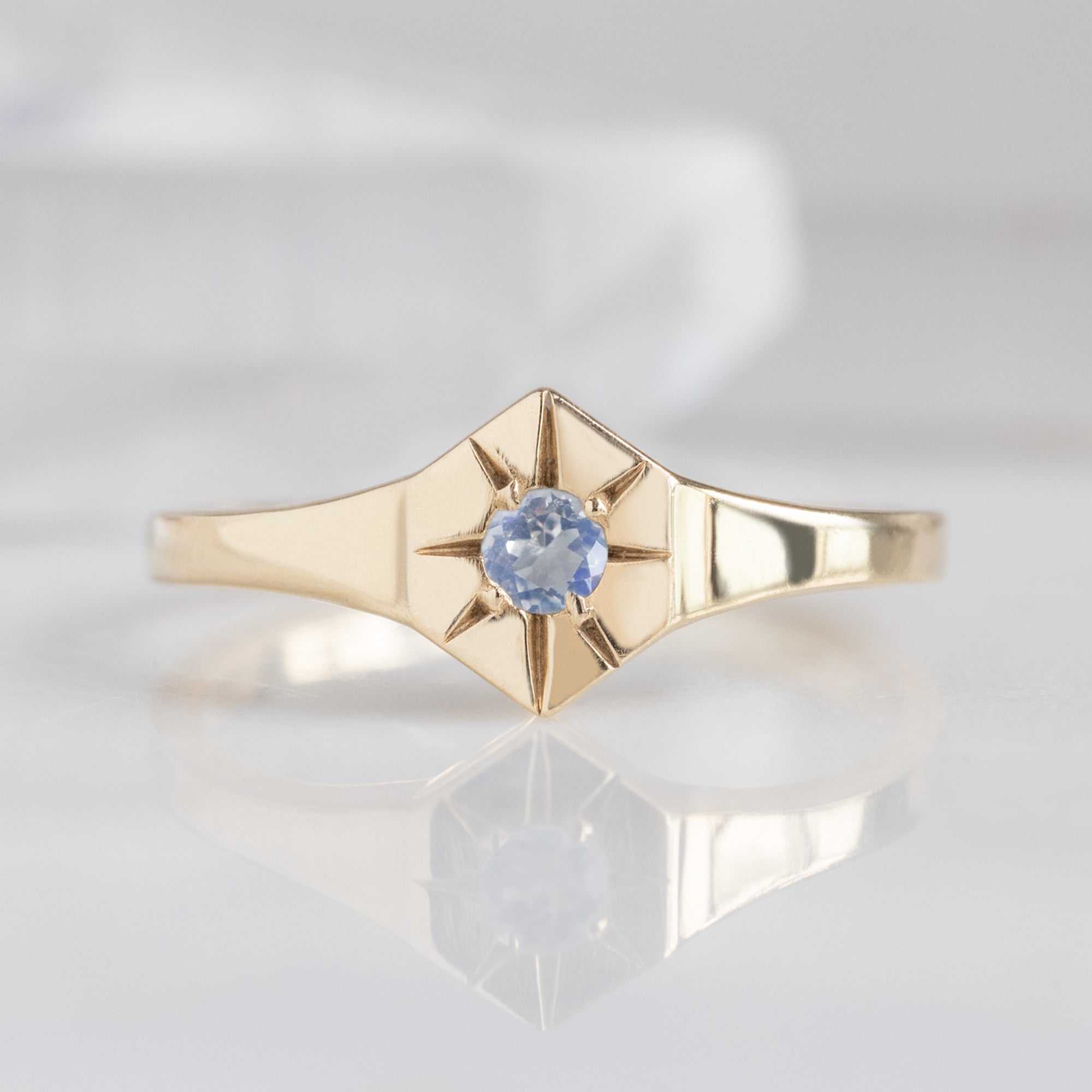 Alexis Russell Rings Moonstone Birthstone Signet Ring | Yellow, Rose or White Gold