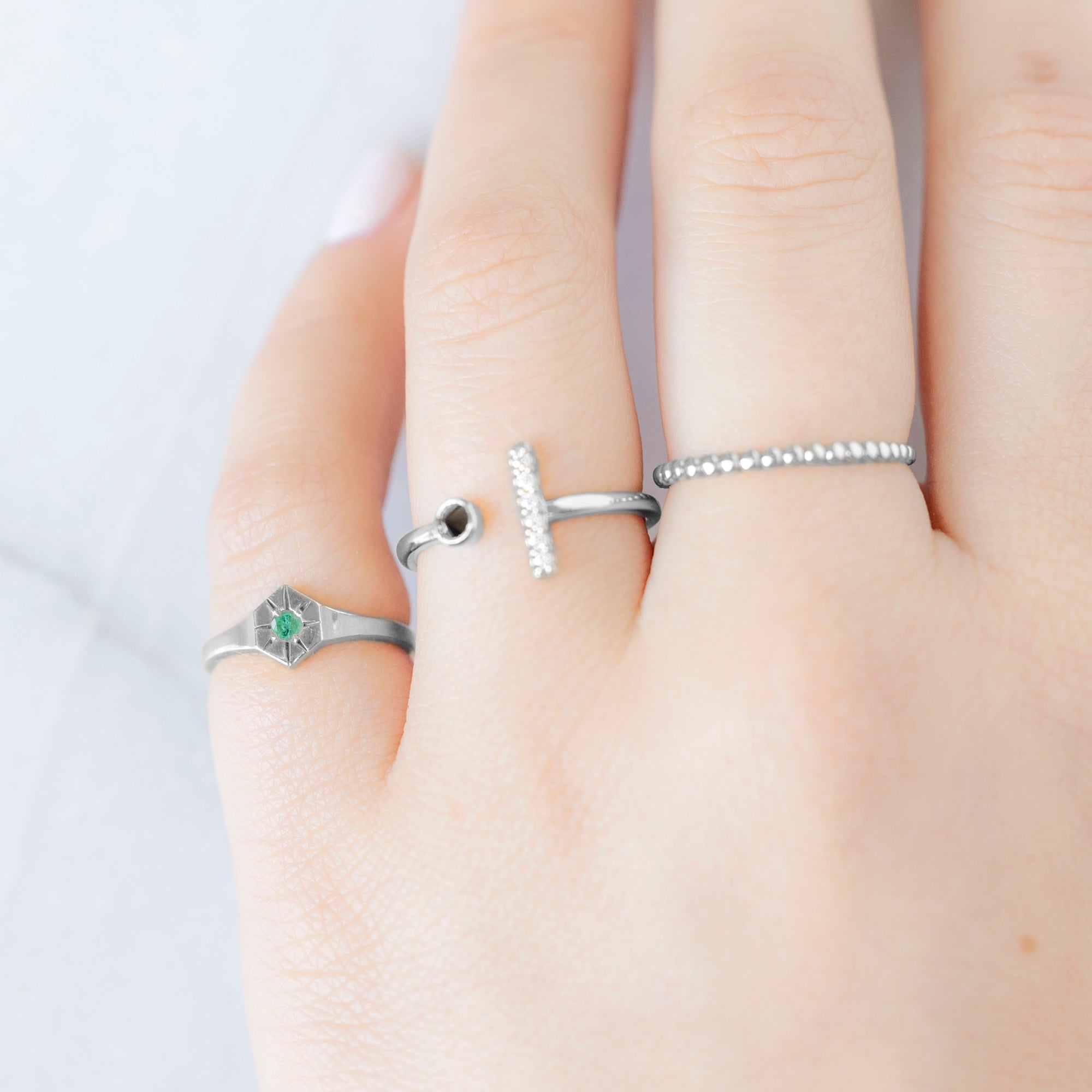 Alexis Russell Rings Emerald Birthstone Signet Ring | Yellow, Rose or White Gold