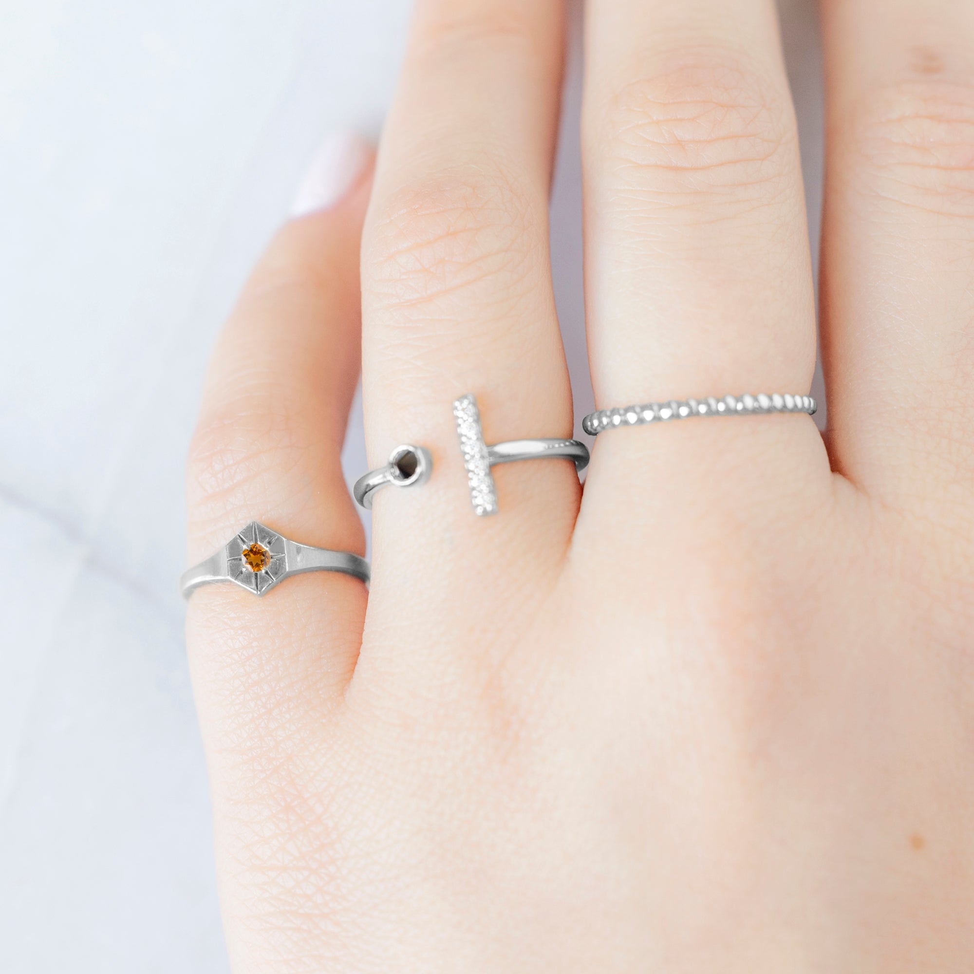 Alexis Russell Rings Citrine Birthstone Signet Ring | Yellow, Rose or White Gold