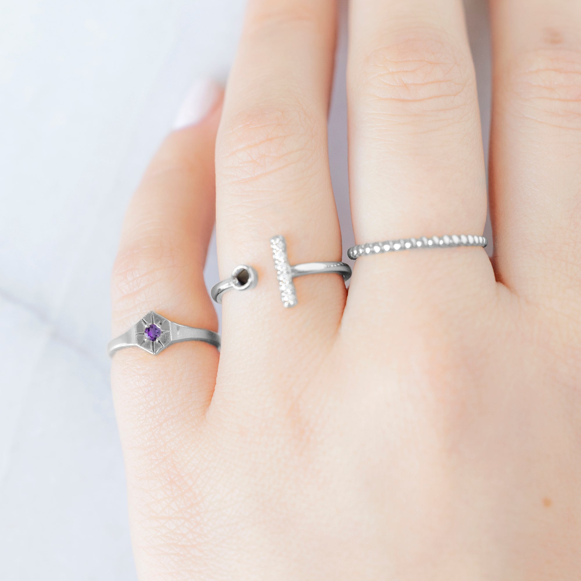 Alexis Russell Rings Amethyst Birthstone Signet Ring | Yellow, Rose or White Gold