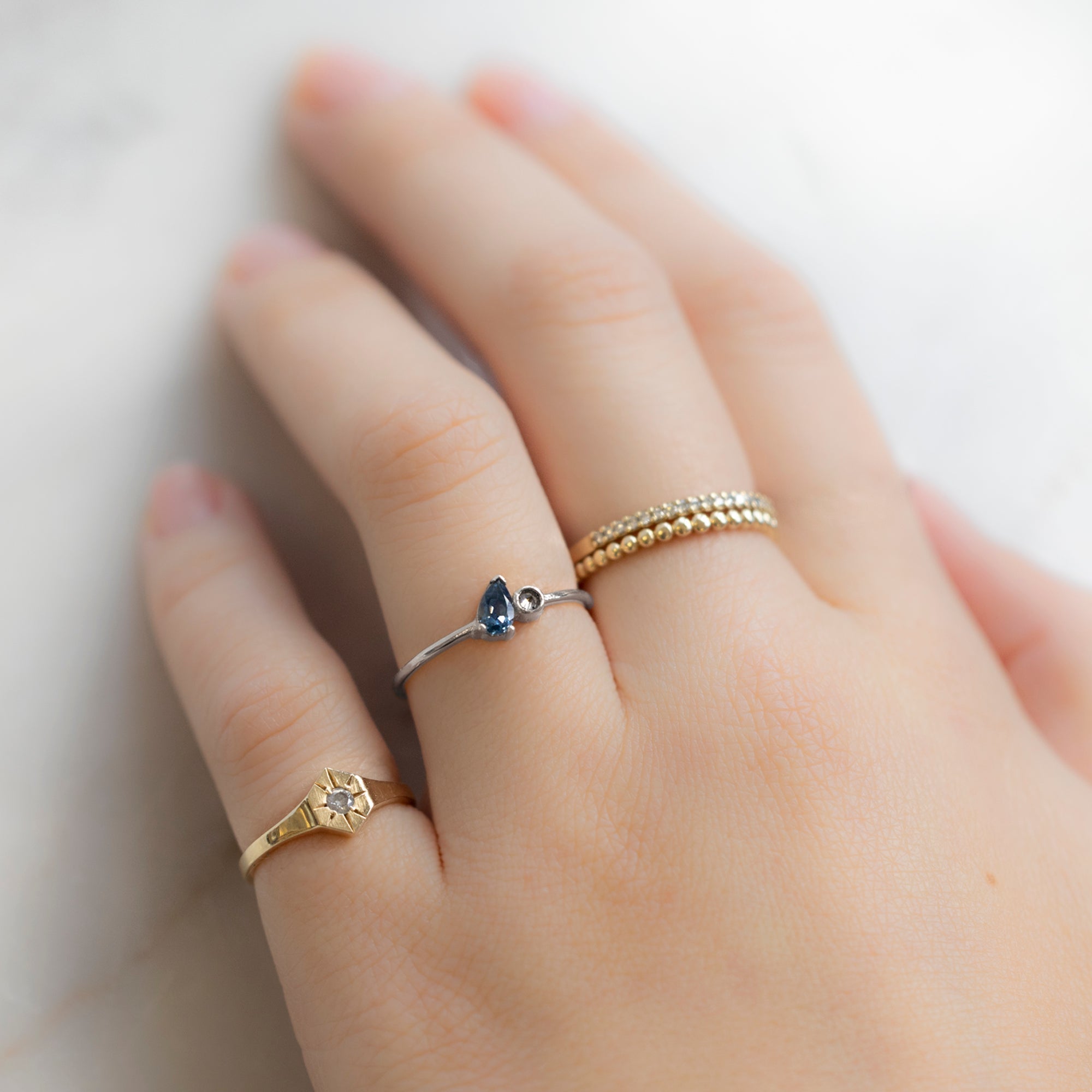 Alexis Russell Rings The Montana Sapphire + Diamond Ring | White Gold