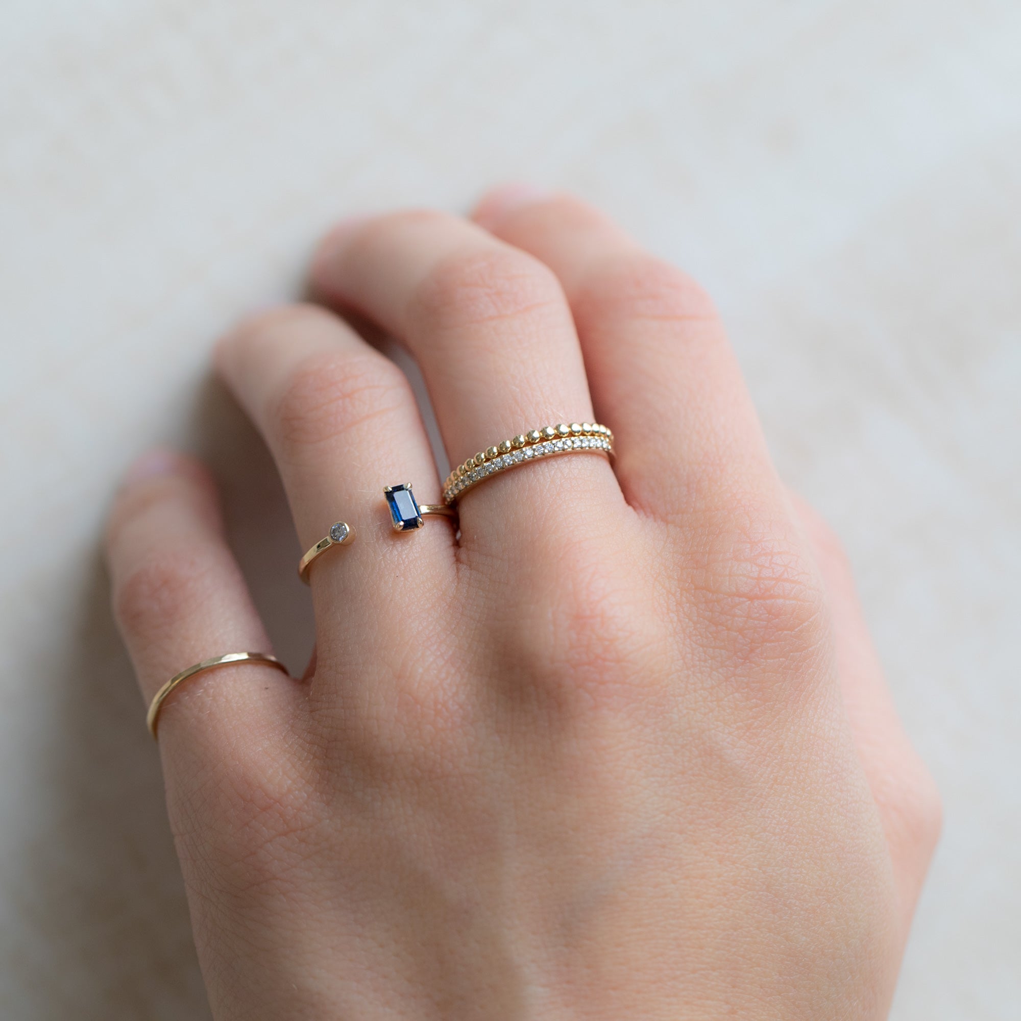 Alexis Russell Rings The Open Cuff Sapphire + Diamond Ring | Yellow, Rose or White Gold